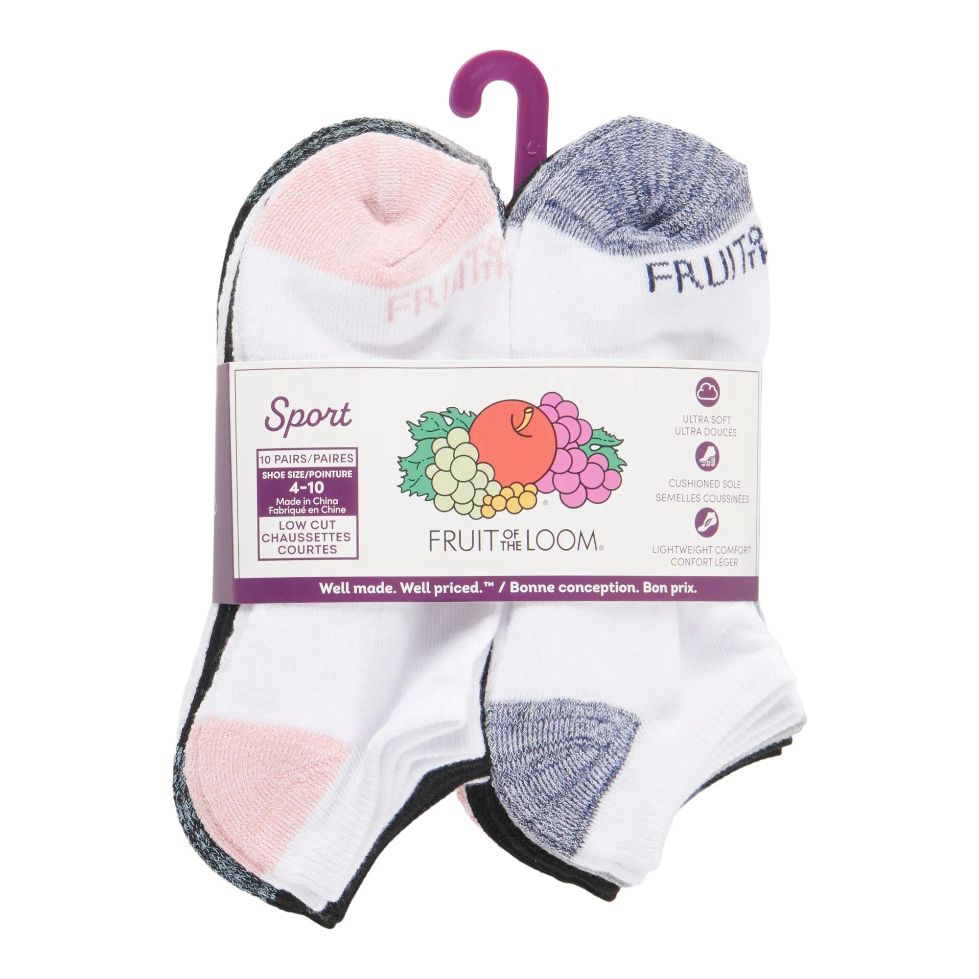 Fruit of the Loom Women's Assorted Socks, 10-Pack sold by Giant Tiger