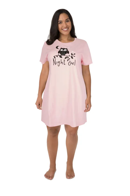 Women's Plus Short Sleeve Sleepshirt, Assorted sold by Giant Tiger