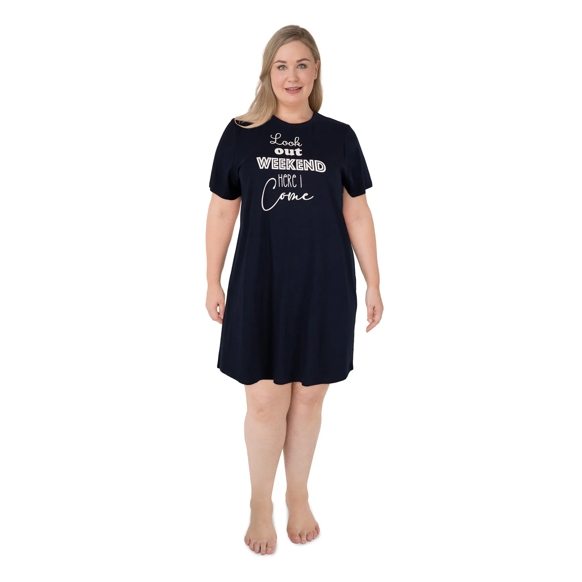 Women's Plus Short Sleeve Sleepshirt, Assorted sold by Giant Tiger product image thumbnail 2