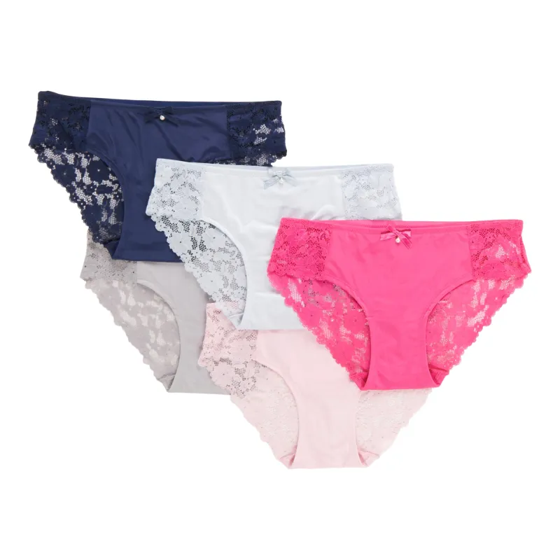Women's Hi-Cut Lace Briefs, 5-Pack made by Giant Tiger