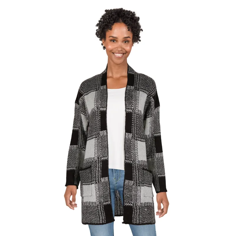 Women's Plaid Open Front Cardigan, Assorted made by Giant Tiger