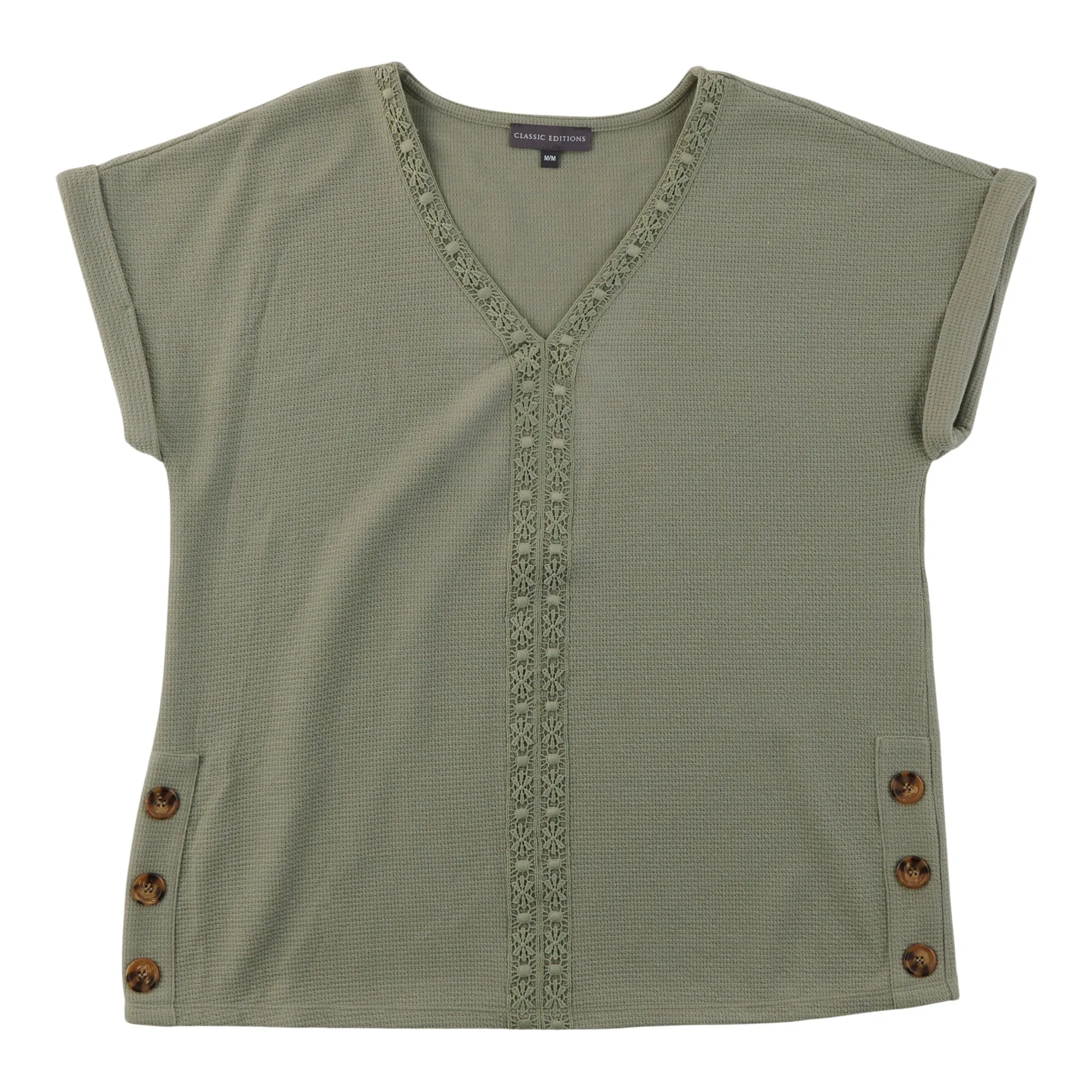 Classic Editions Women's V-Neck Top with Buttons sold by Giant Tiger product image thumbnail 3