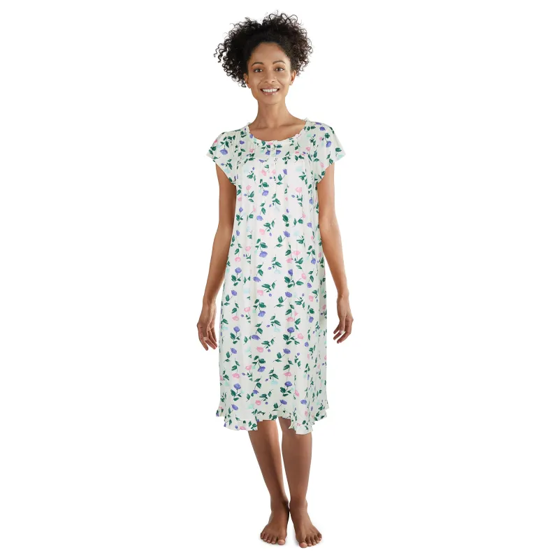 Carisma Women's Knee-Length Ruffled Nightgown made by Giant Tiger