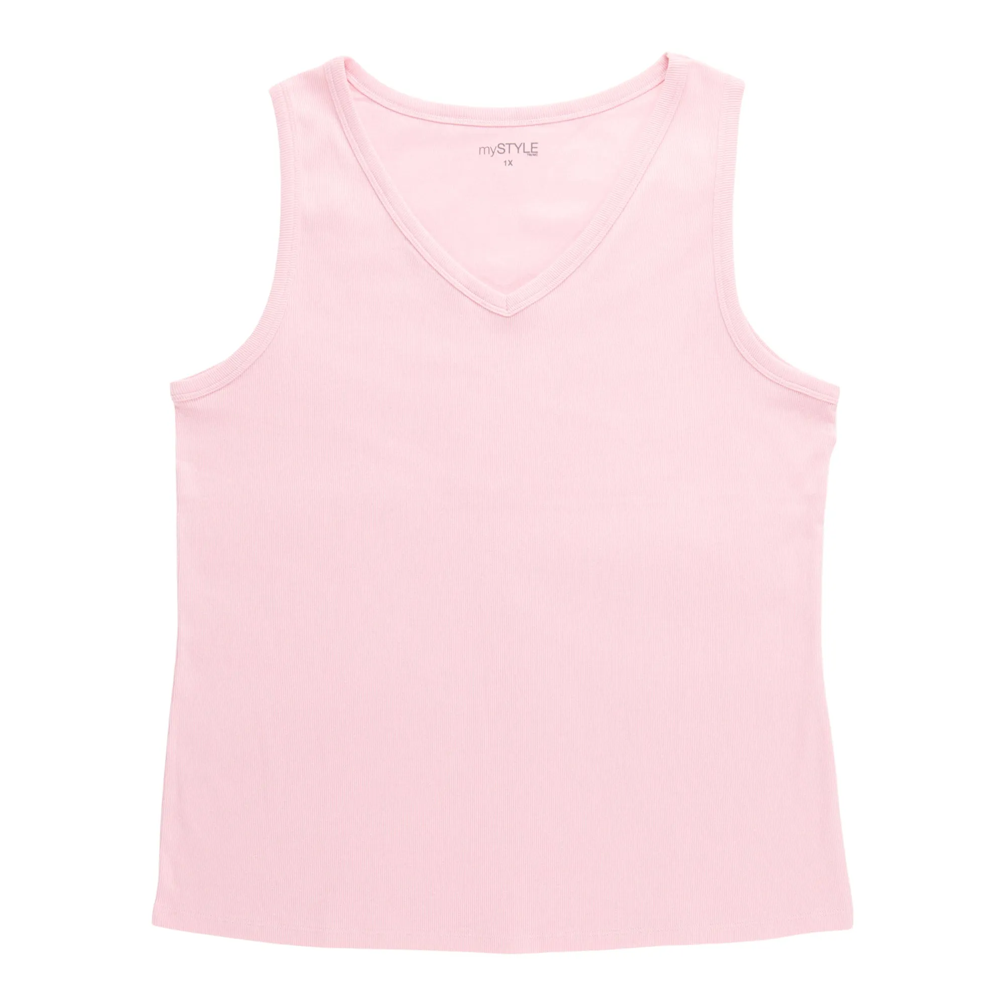mySTYLE Women's Plus V-Neck Ribbed Tank Top sold by Giant Tiger product image thumbnail 4