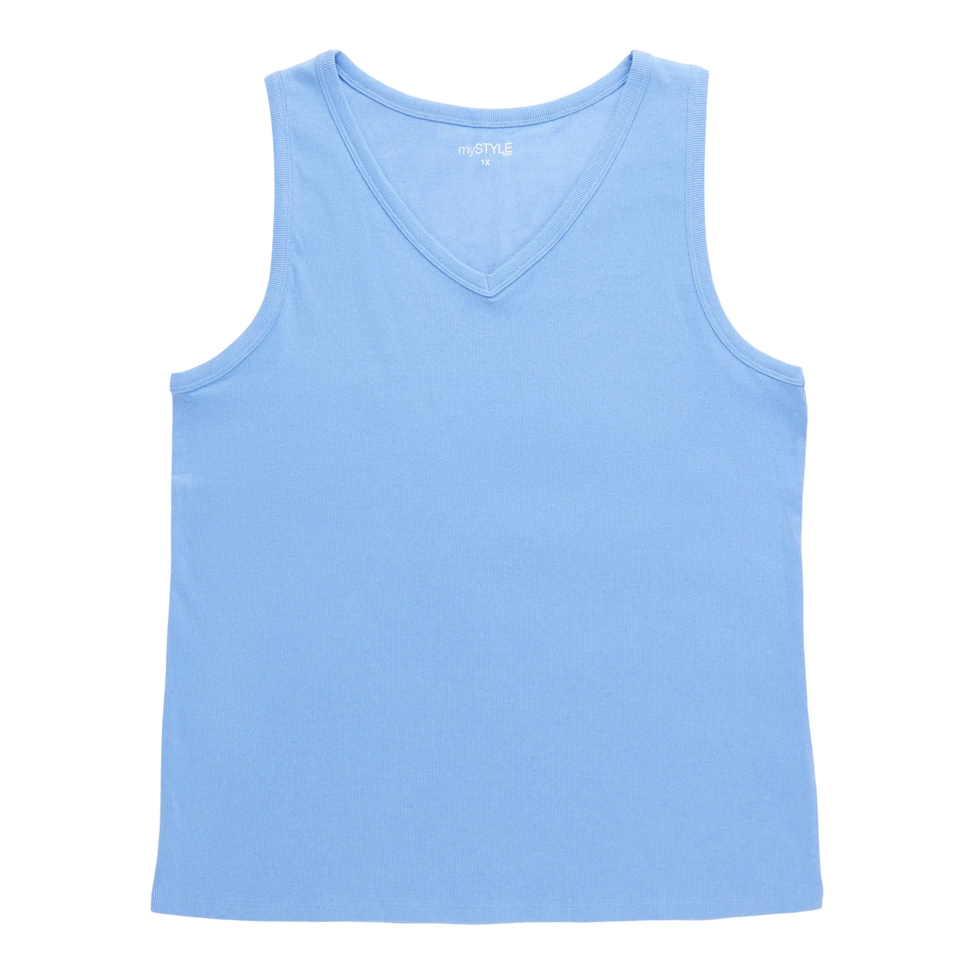 mySTYLE Women's Plus V-Neck Ribbed Tank Top sold by Giant Tiger product image thumbnail 2