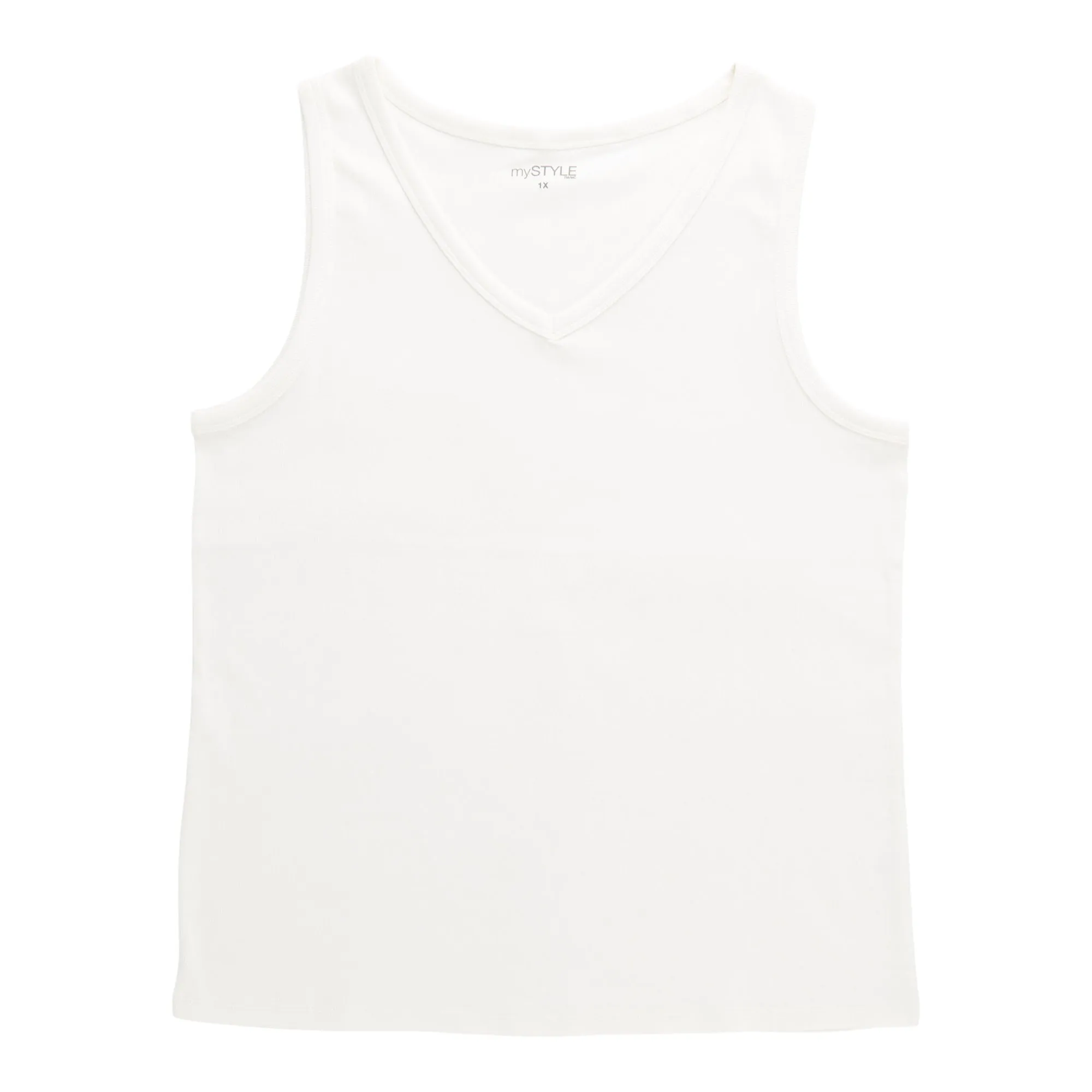 mySTYLE Women's Plus V-Neck Ribbed Tank Top sold by Giant Tiger