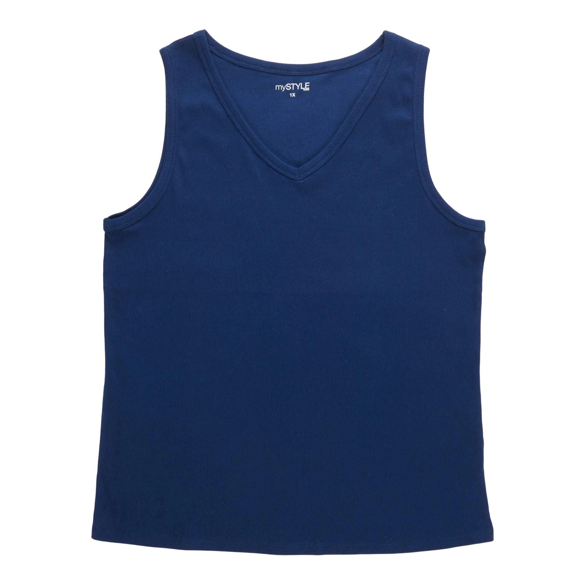 mySTYLE Women's Plus V-Neck Ribbed Tank Top sold by Giant Tiger product image thumbnail 3