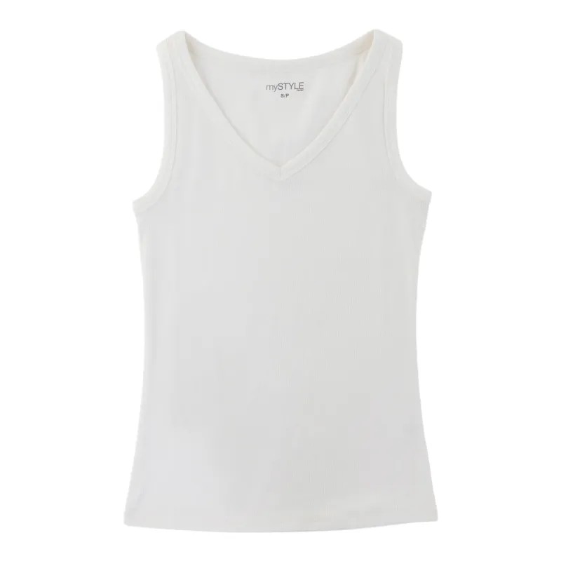 mySTYLE Women's V-Neck Ribbed Tank Top made by Giant Tiger