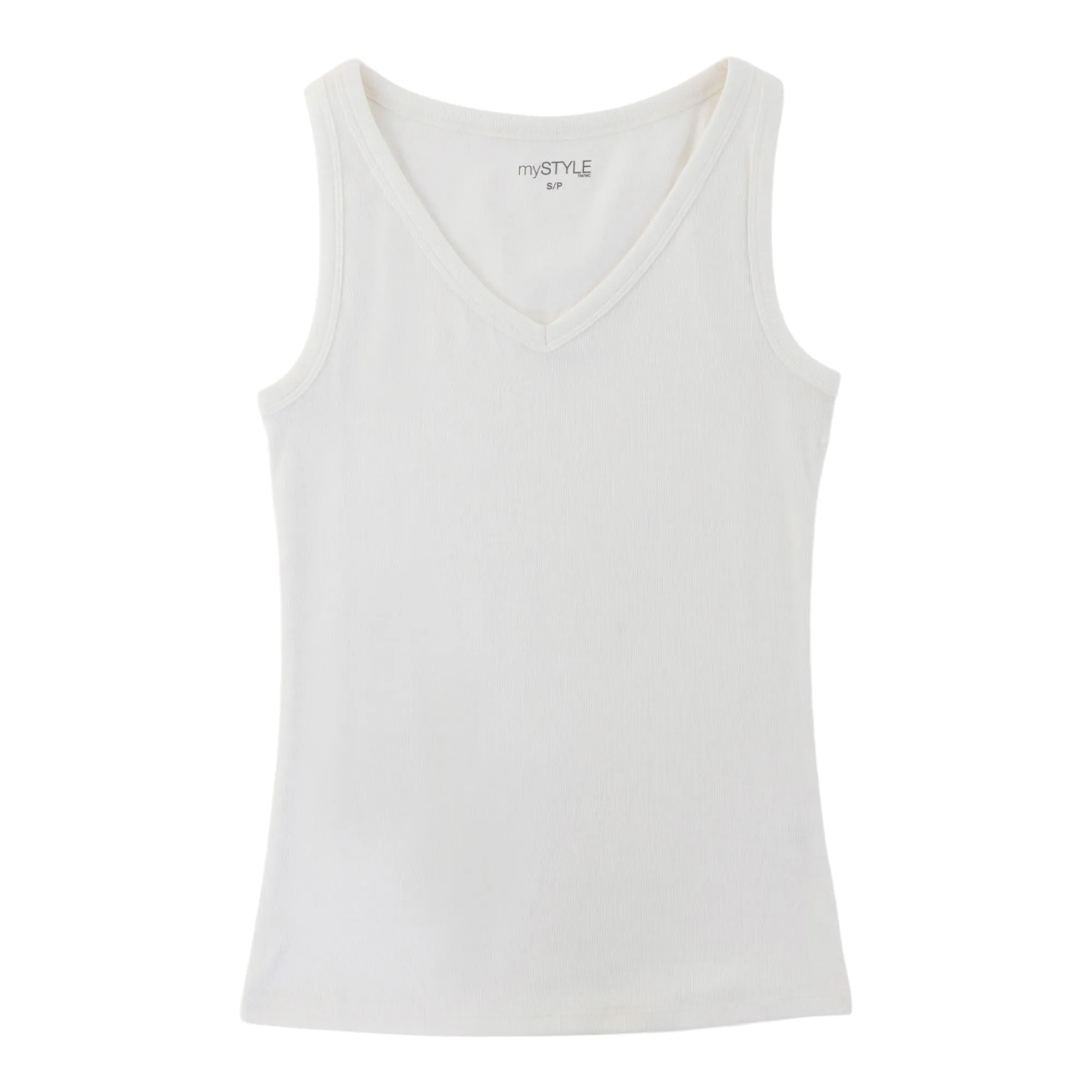 mySTYLE Women's V-Neck Ribbed Tank Top sold by Giant Tiger