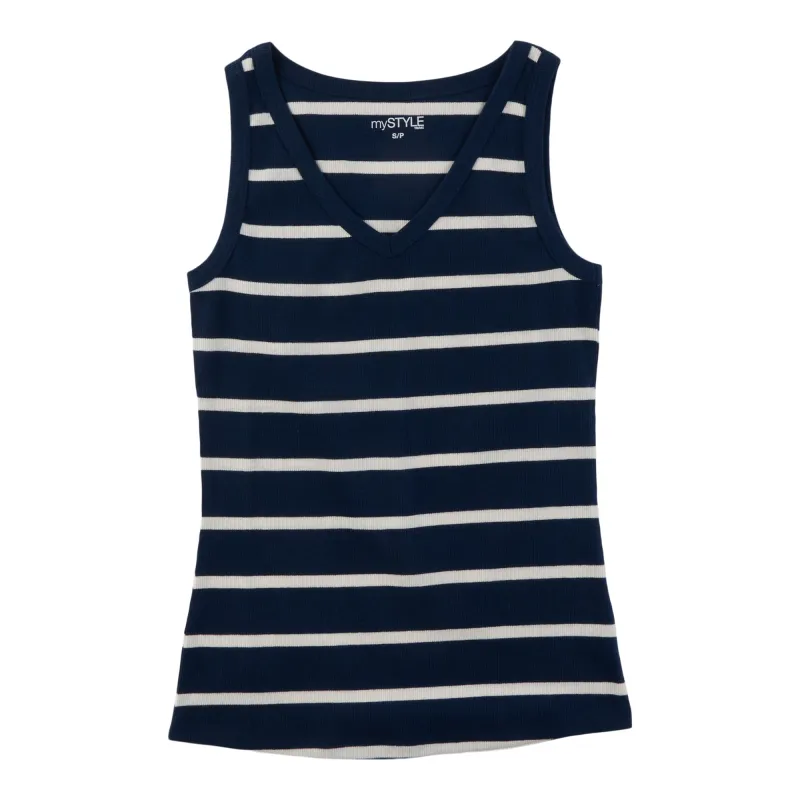 mySTYLE Women's Ribbed V-Neck Tank Top made by Giant Tiger