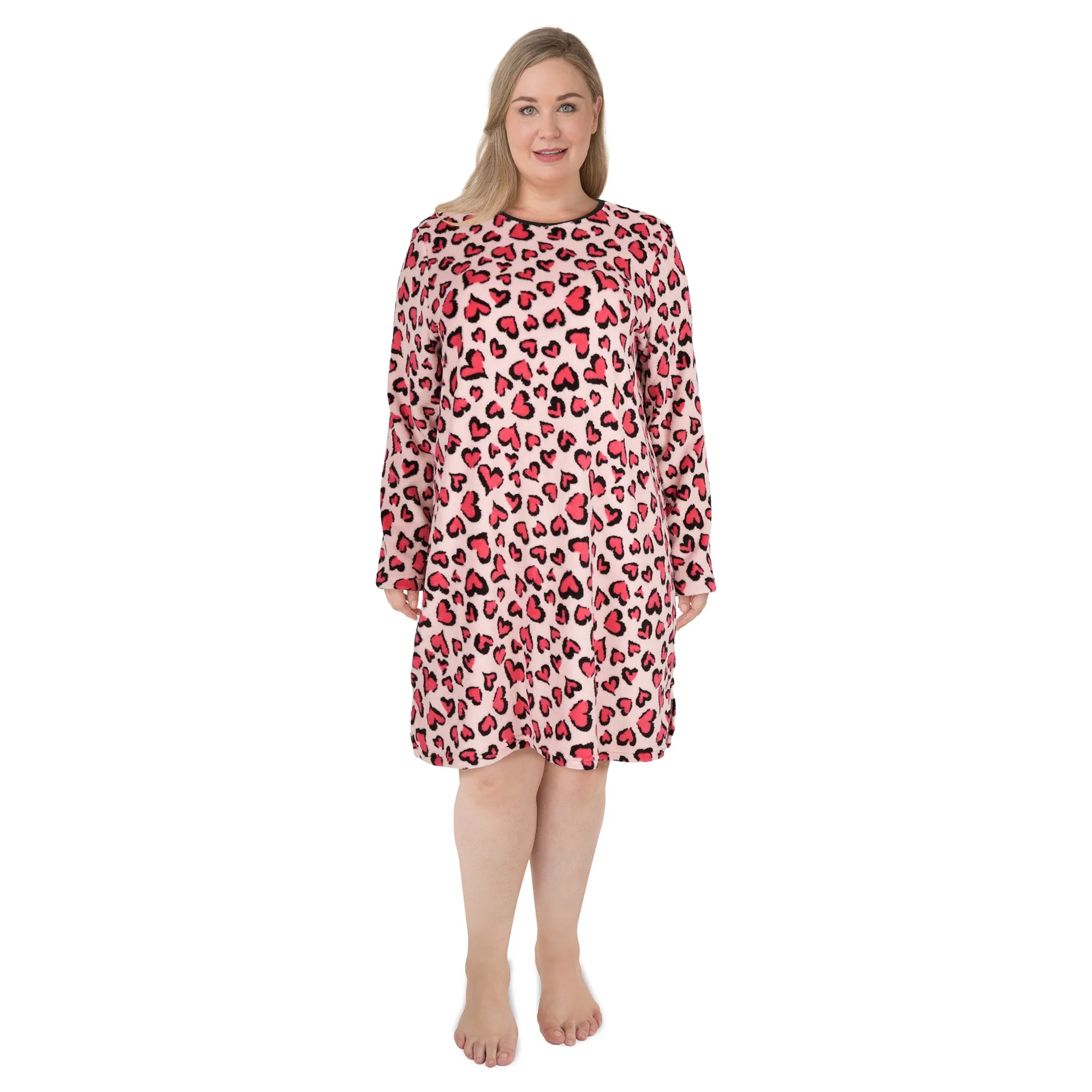 Women's Plus Long Sleeve Plush Sleepshirt, Assorted sold by Giant Tiger