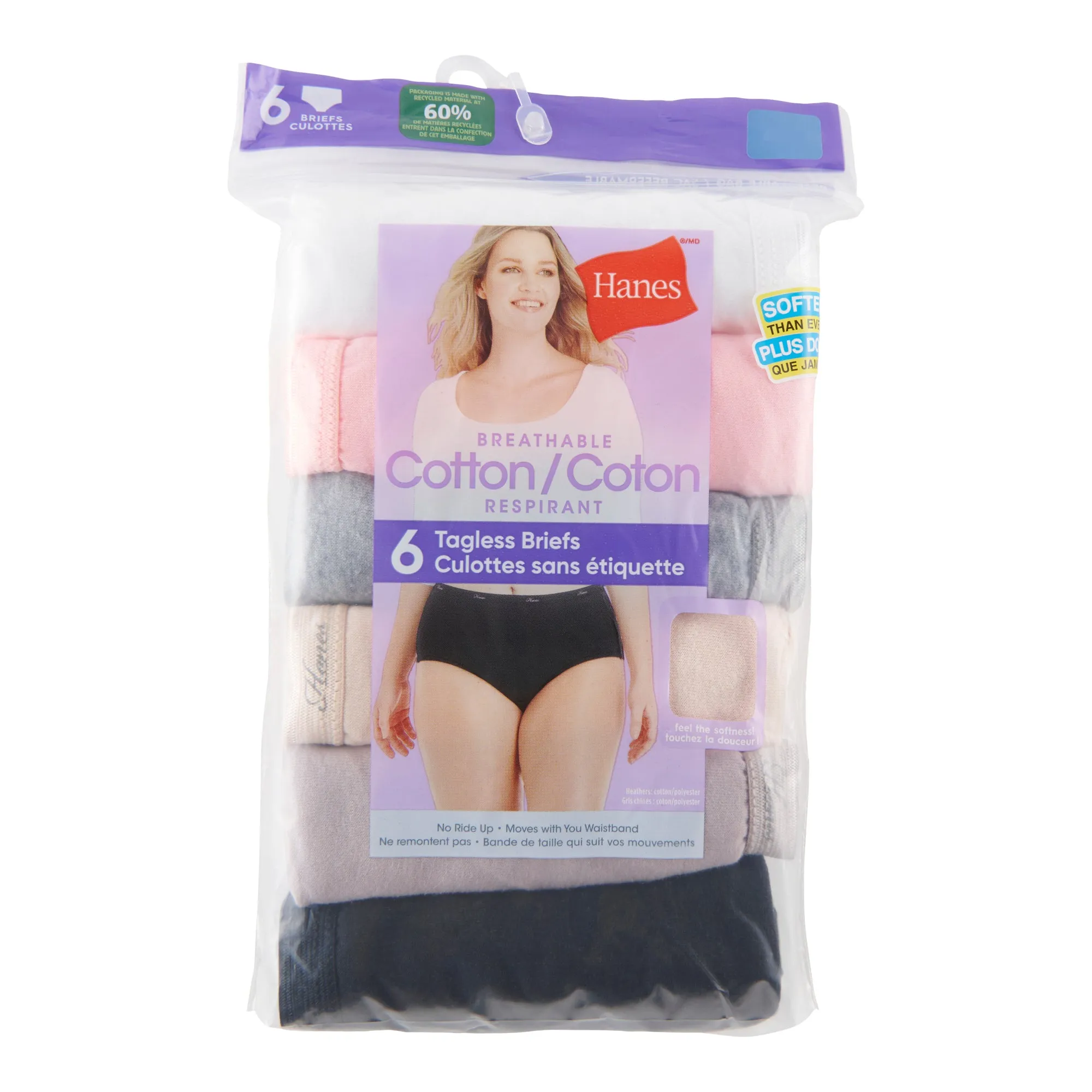 Hanes Women's Plus High-Rise Briefs, 2XL, 6-Pack sold by Giant Tiger