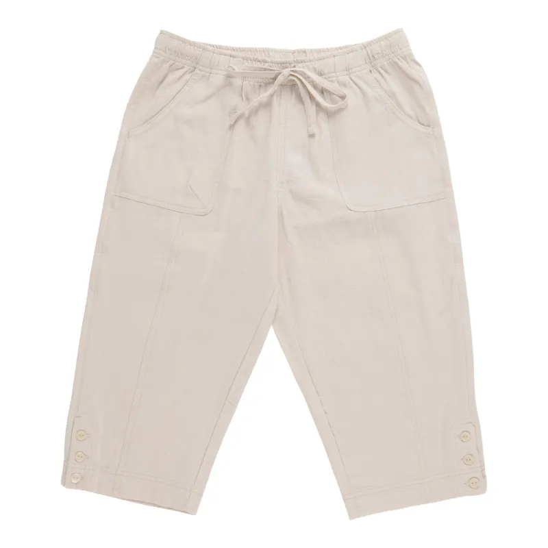 Classic Editions Women's Petite Solid Crinkle Capris made by Giant Tiger