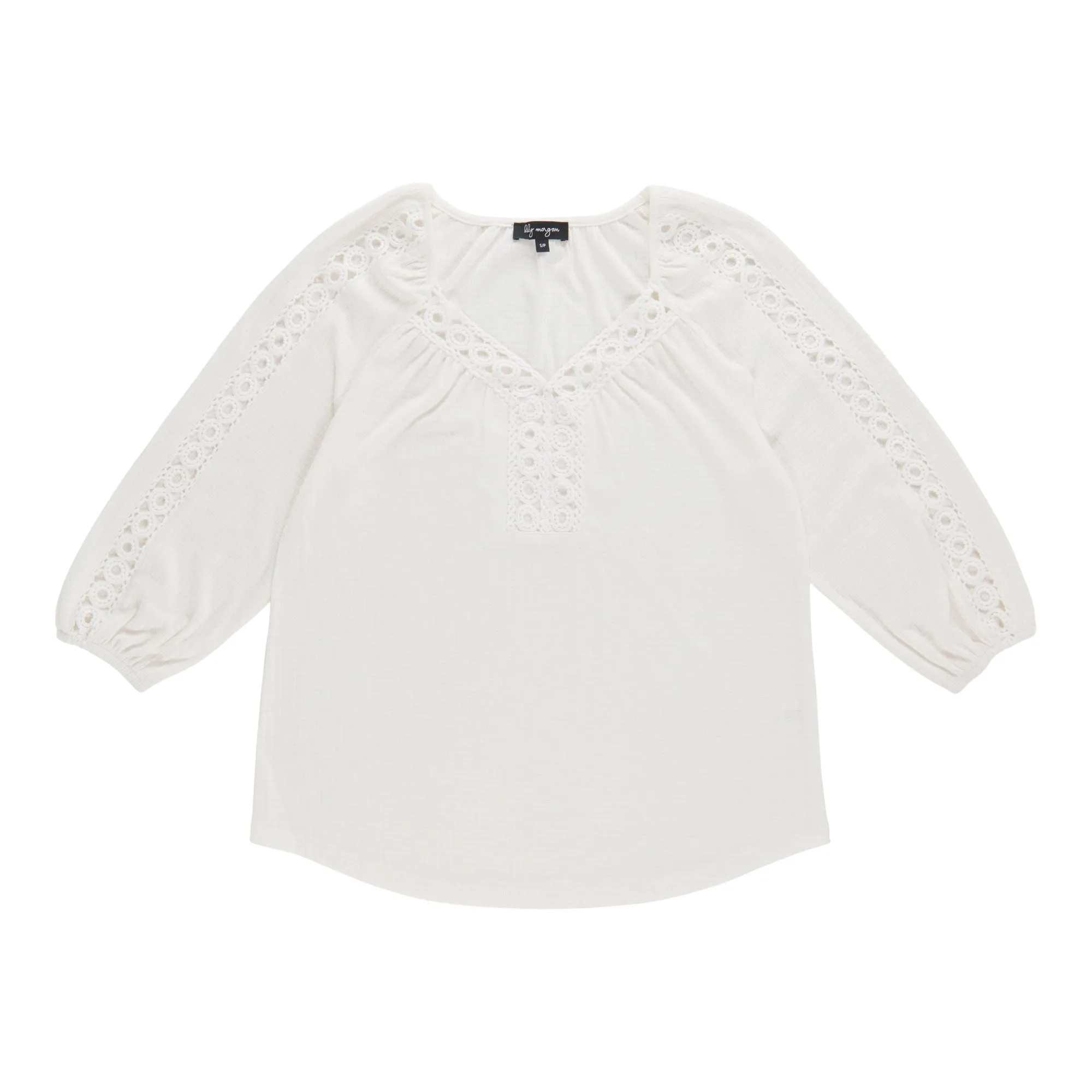 lily morgan Women's Solid Top with Crochet Detailing sold by Giant Tiger