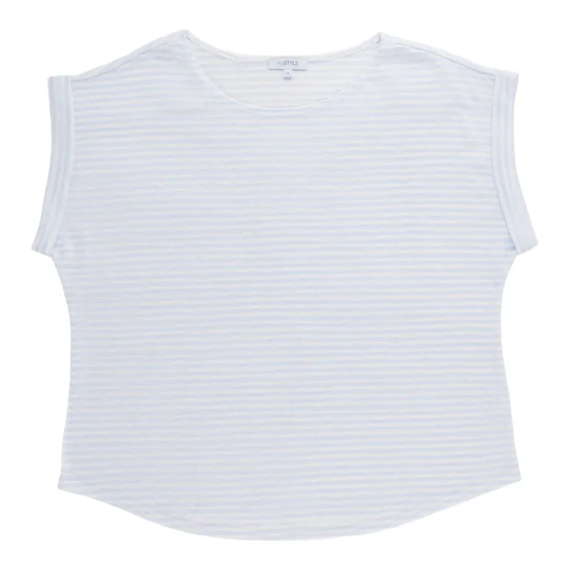 mySTYLE Women's Plus Stripped Slub Top made by Giant Tiger