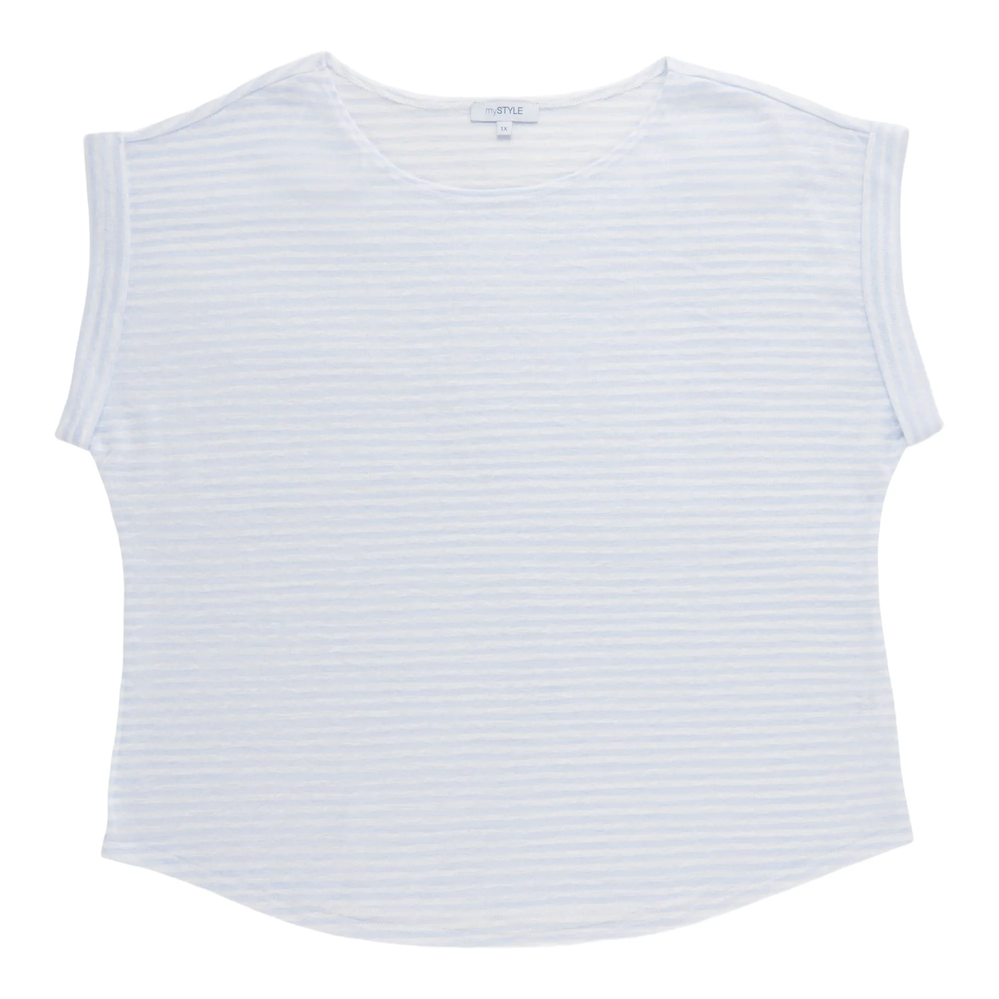 mySTYLE Women's Plus Stripped Slub Top sold by Giant Tiger