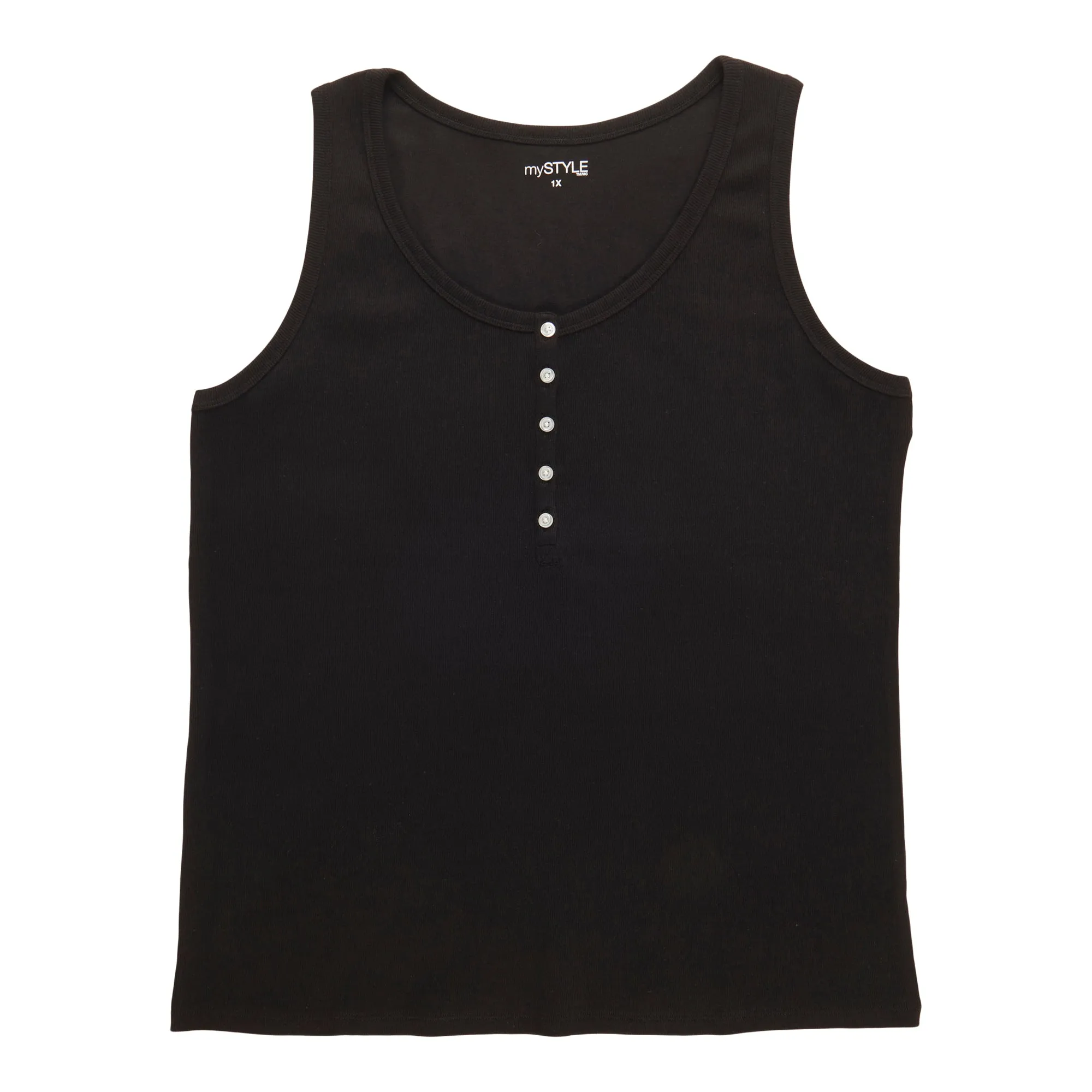 mySTYLE Women's Plus Ribbed Henley Tank Top sold by Giant Tiger product image thumbnail 2