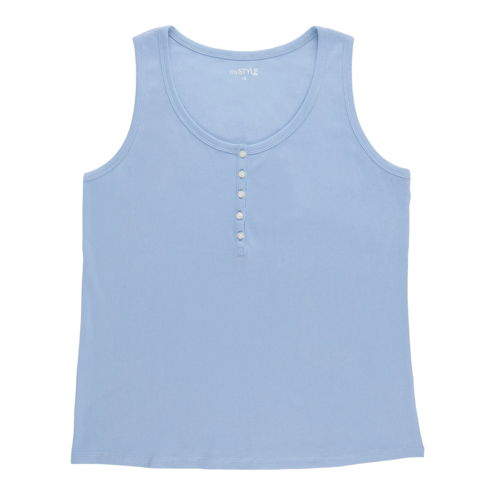mySTYLE Women's Plus Ribbed Henley Tank Top sold by Giant Tiger product image thumbnail 3