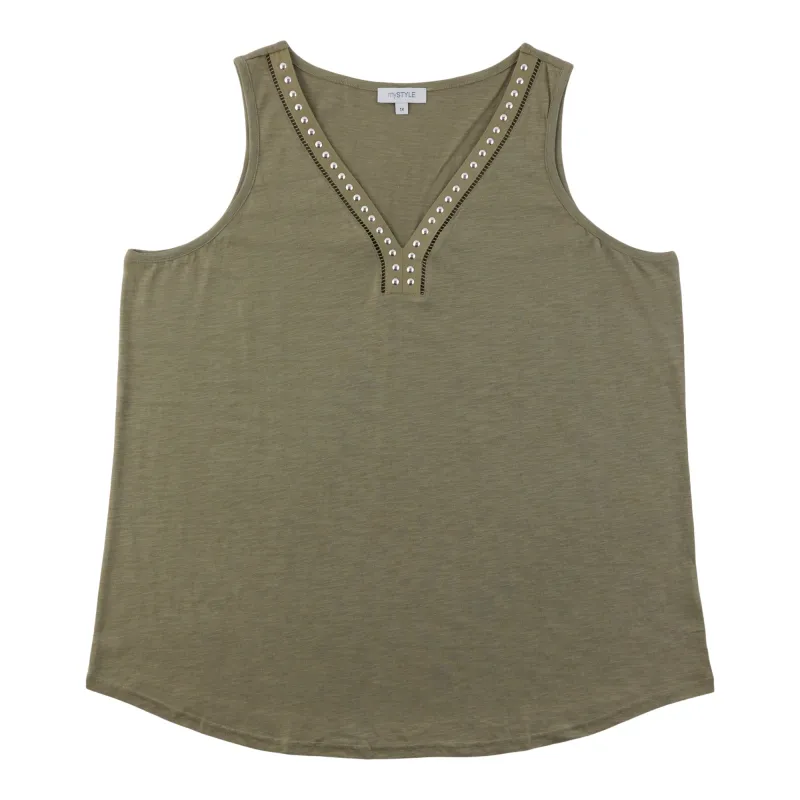 mySTYLE Women's Plus Tank Top with Studs made by Giant Tiger