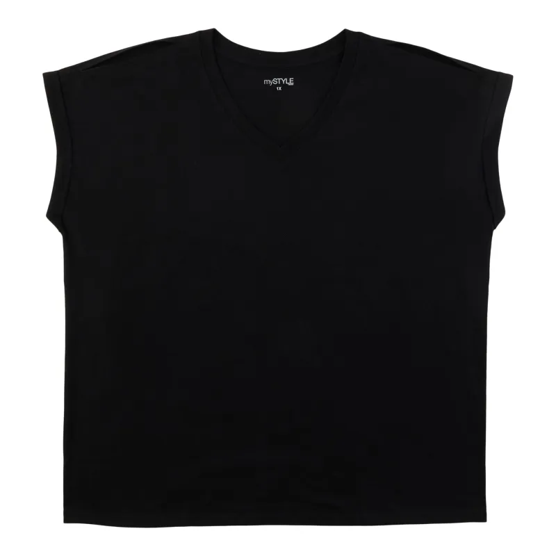 mySTYLE Women's Plus Cold Shoulder T-Shirt made by Giant Tiger