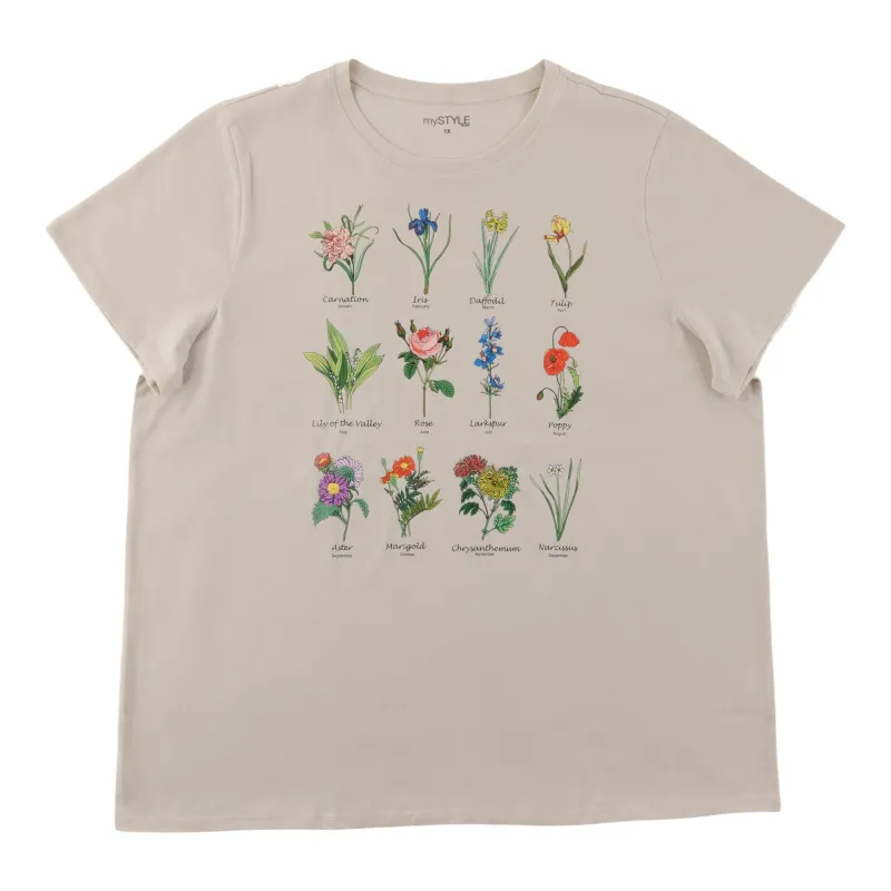 mySTYLE Women's Plus Spring Floral Tee made by Giant Tiger