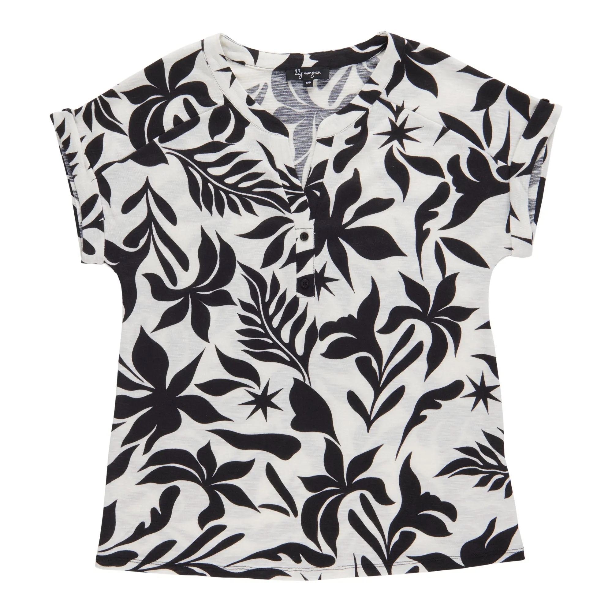 lily morgan Women's Printed Nehru Collar Top sold by Giant Tiger product image thumbnail 2