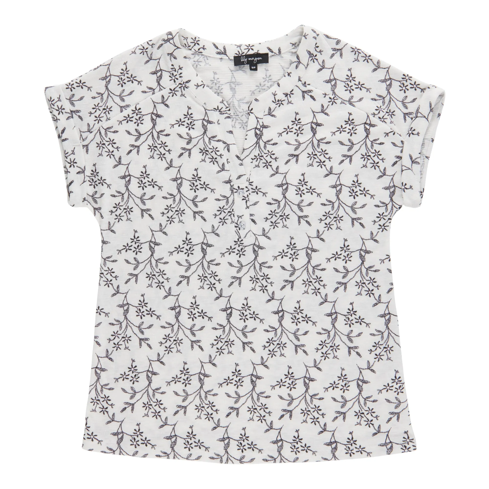 lily morgan Women's Printed Nehru Collar Top sold by Giant Tiger product image thumbnail 3