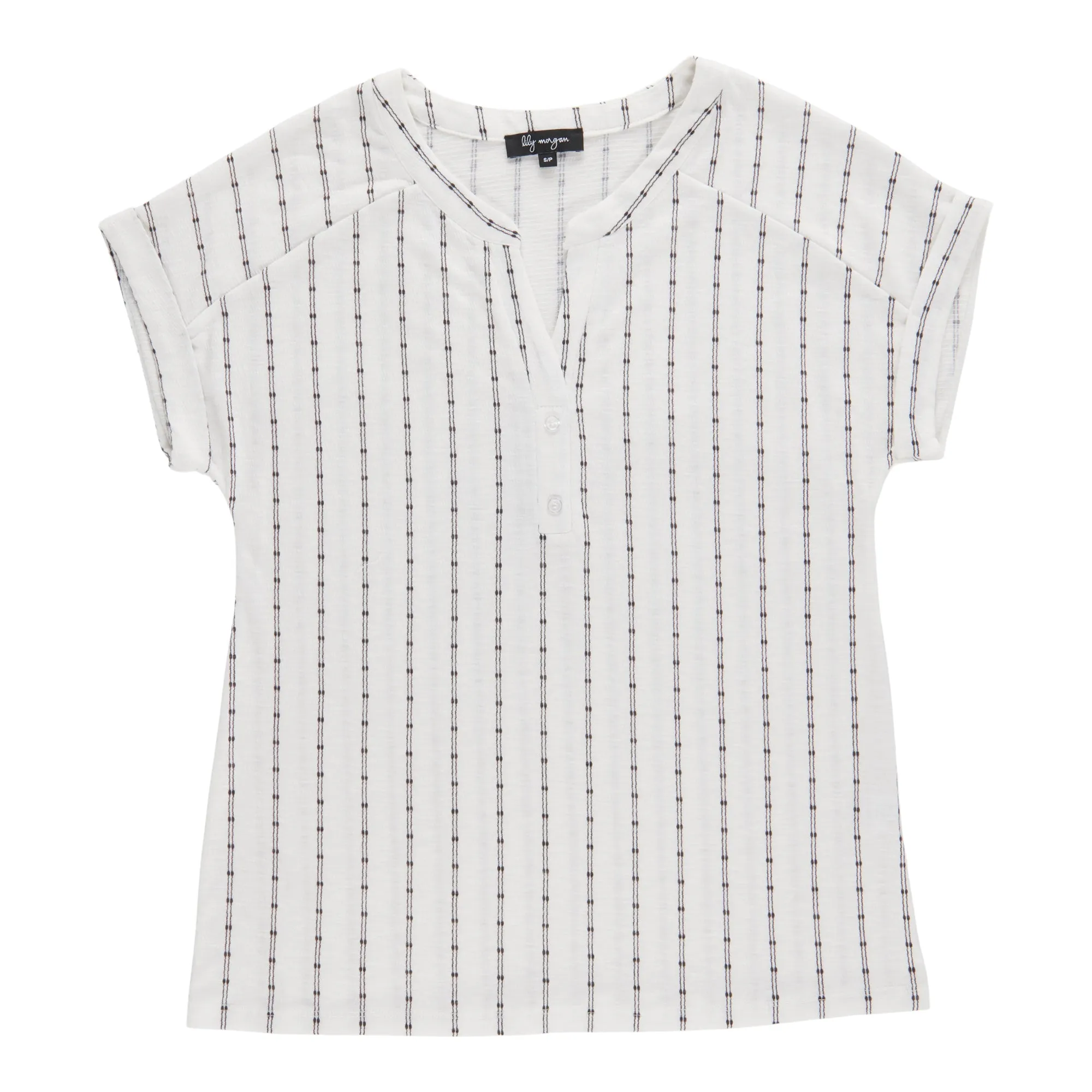 lily morgan Women's Printed Nehru Collar Top sold by Giant Tiger product image thumbnail 4