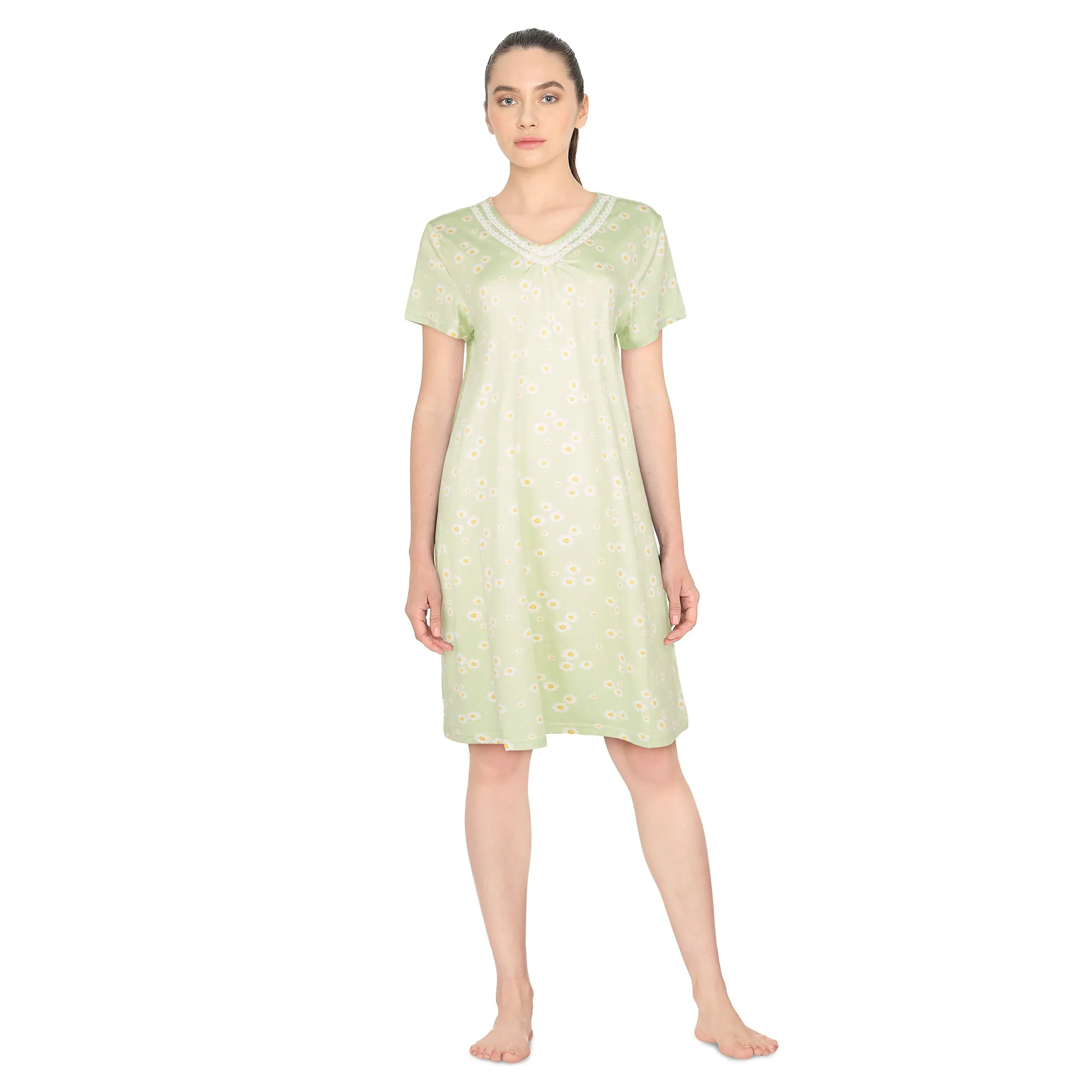 Carisma Women's V-Neck Short Sleeve Sleepshirt sold by Giant Tiger product image thumbnail 3