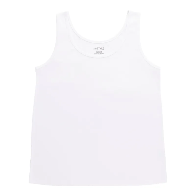 mySTYLE Women's Plus Scooped Ribbed Tank Top made by Giant Tiger