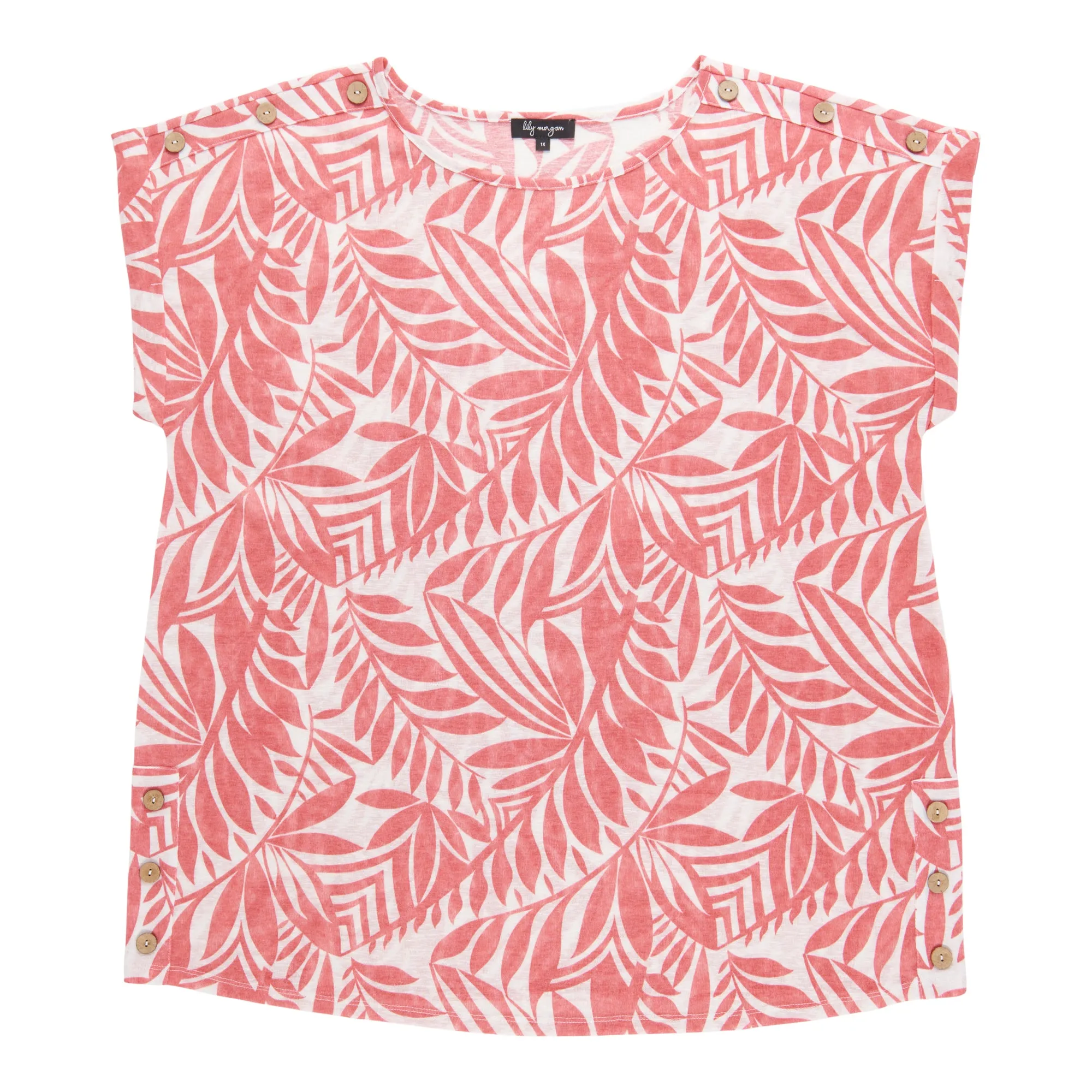 lily morgan Women's Plus Shoulder Button Top sold by Giant Tiger product image thumbnail 4