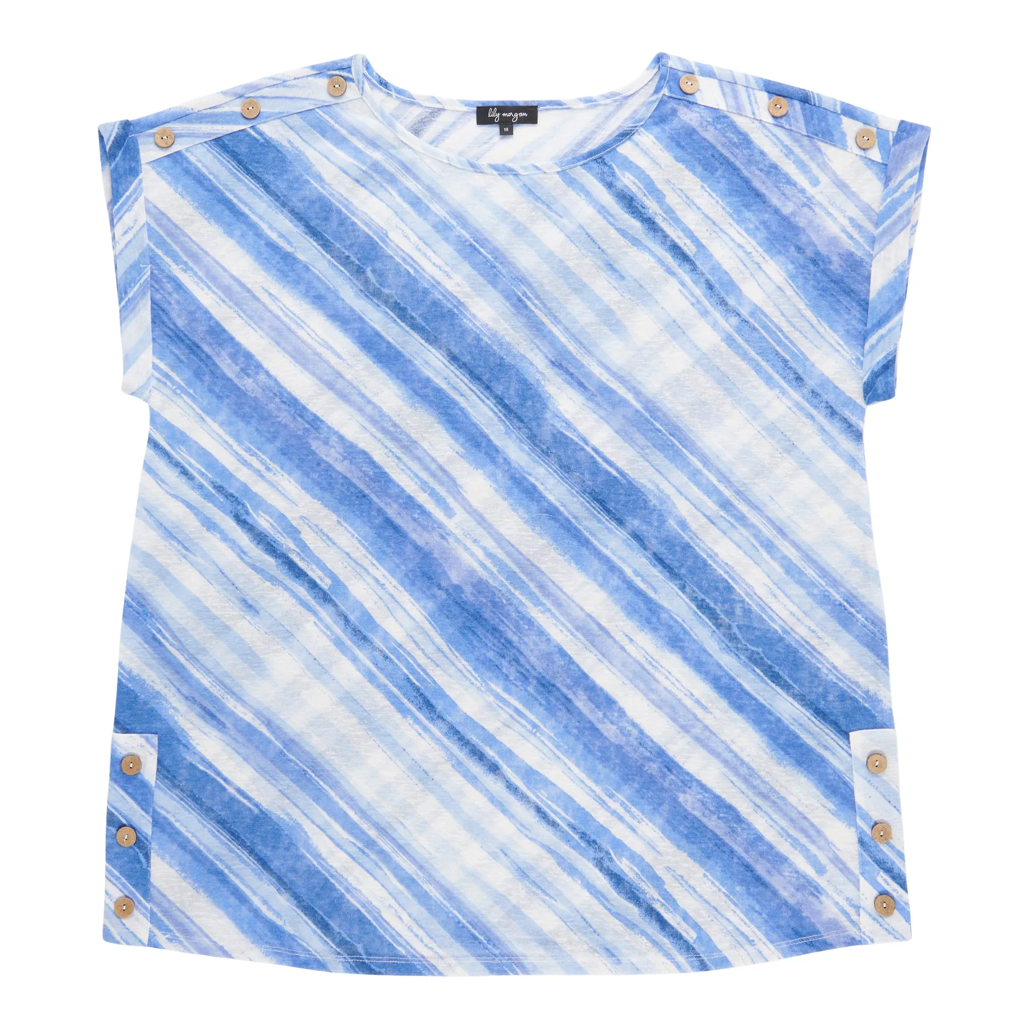 lily morgan Women's Plus Shoulder Button Top sold by Giant Tiger product image thumbnail 2