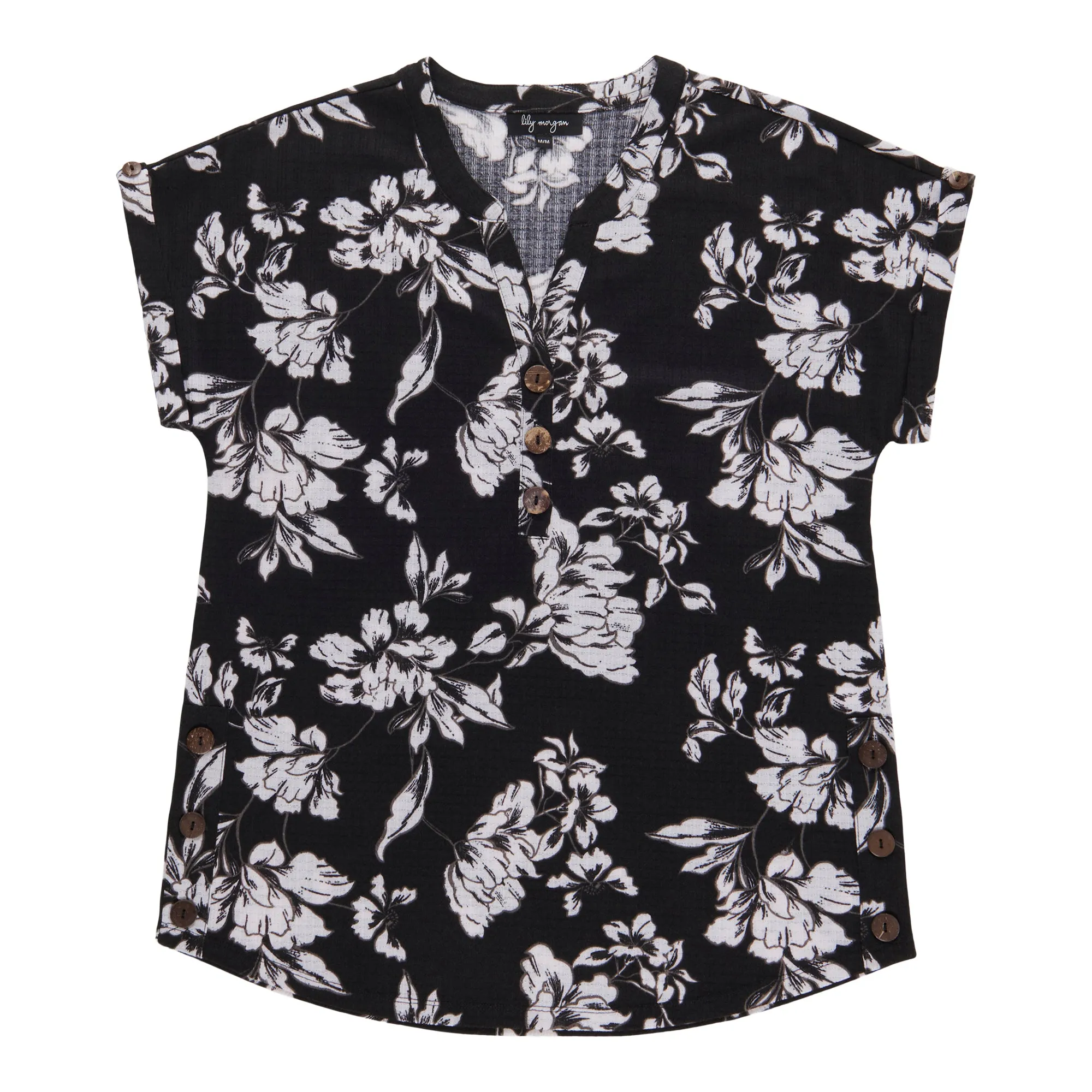 lily morgan Women's Printed Top with Coconut Buttons sold by Giant Tiger