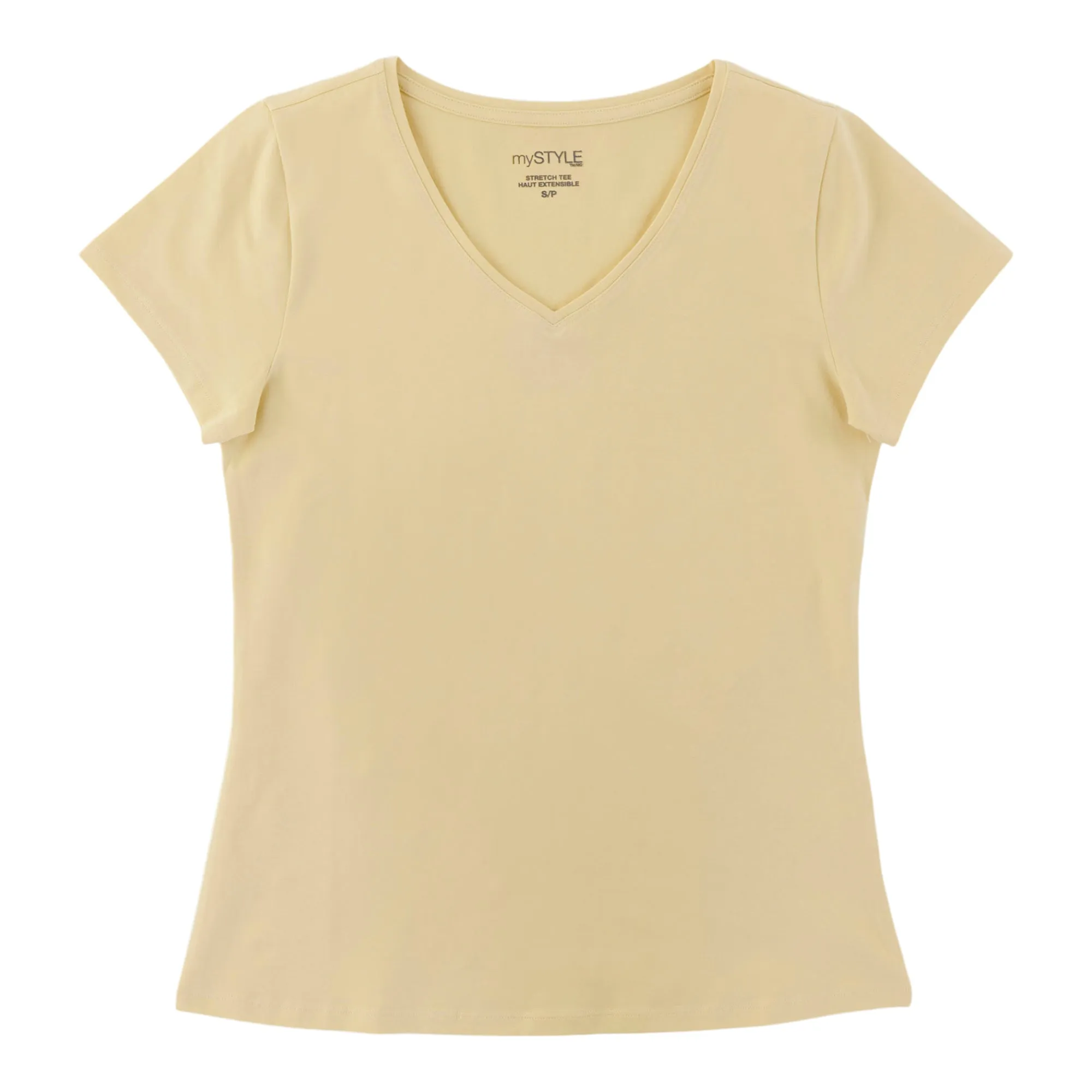 mySTYLE Women's V-Neck Stretchy Tee sold by Giant Tiger product image thumbnail 3