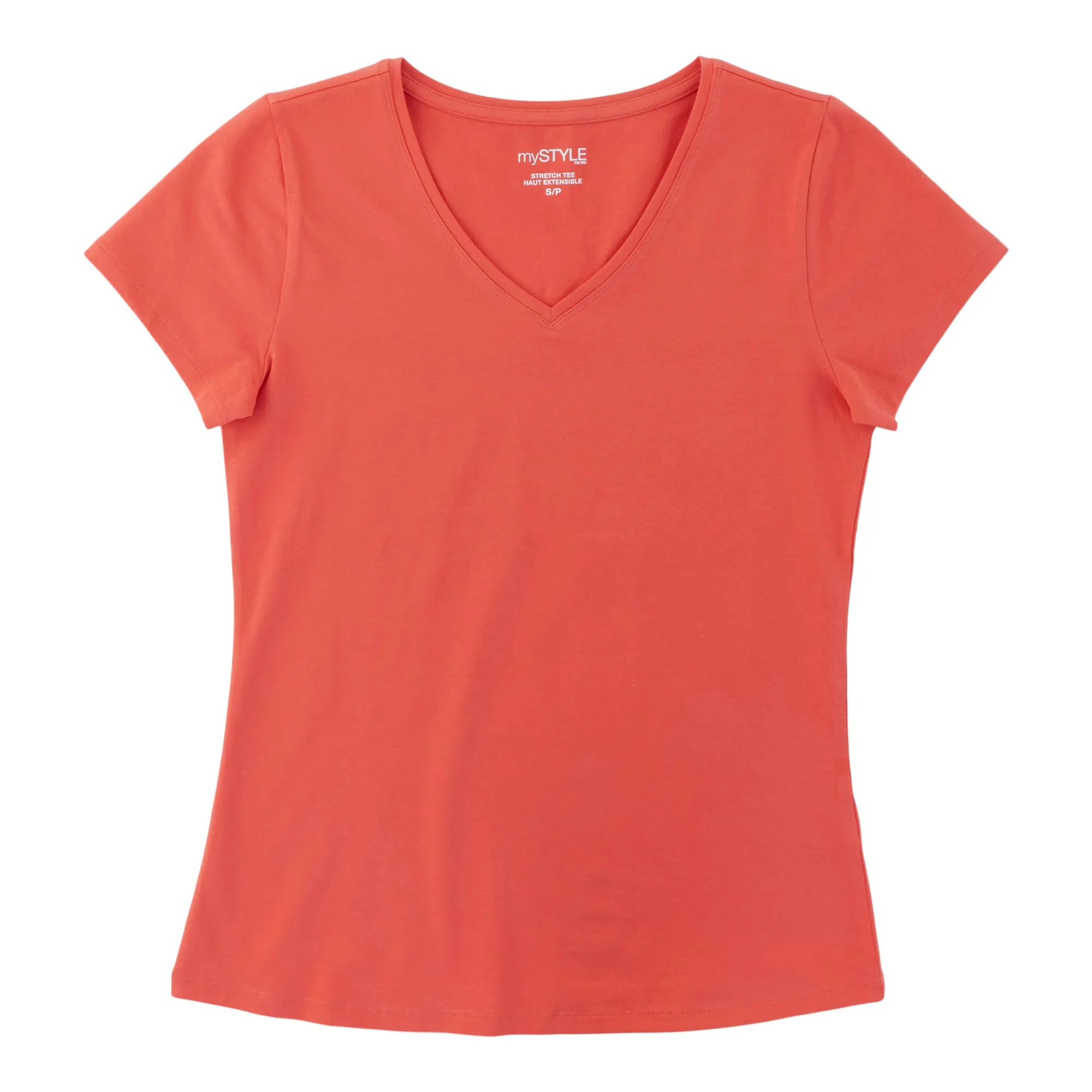 mySTYLE Women's V-Neck Stretchy Tee sold by Giant Tiger product image thumbnail 4