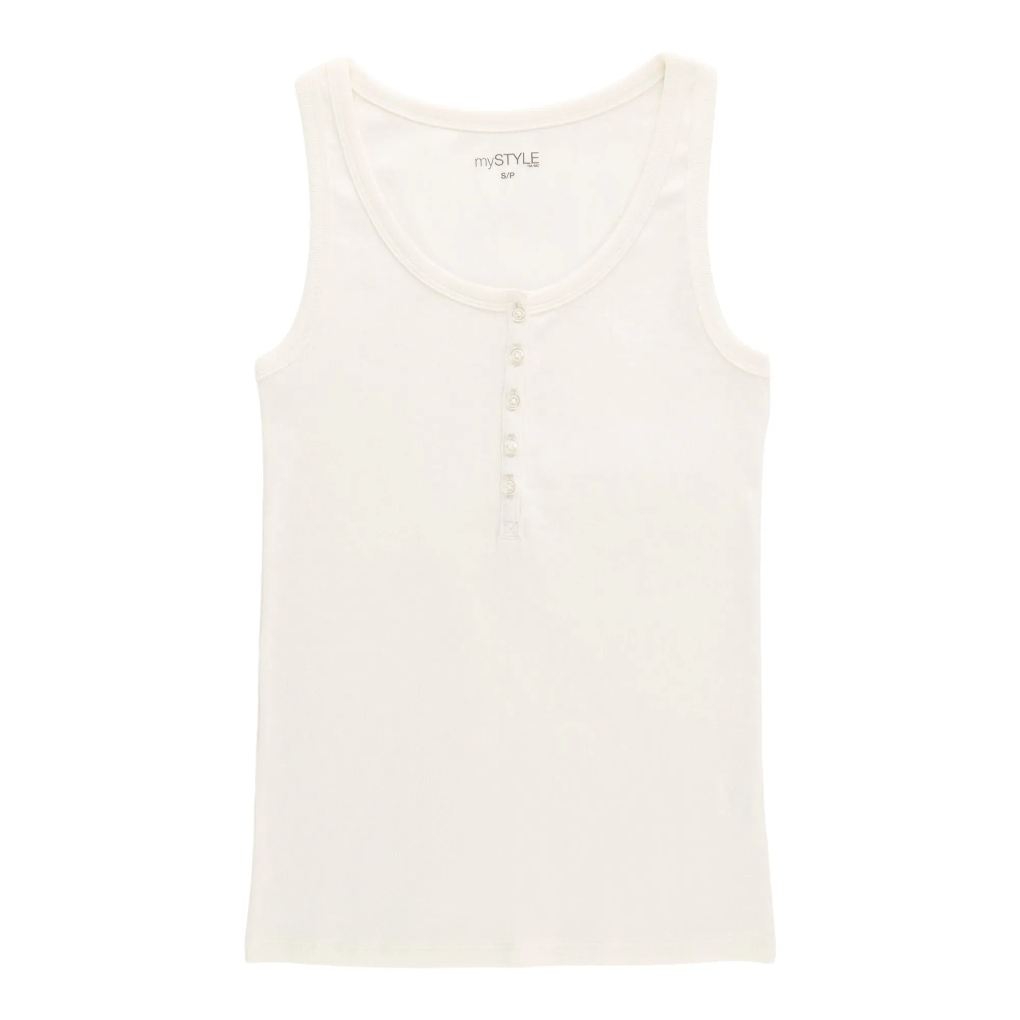 mySTYLE Women's Ribbed Henley Tank Top sold by Giant Tiger