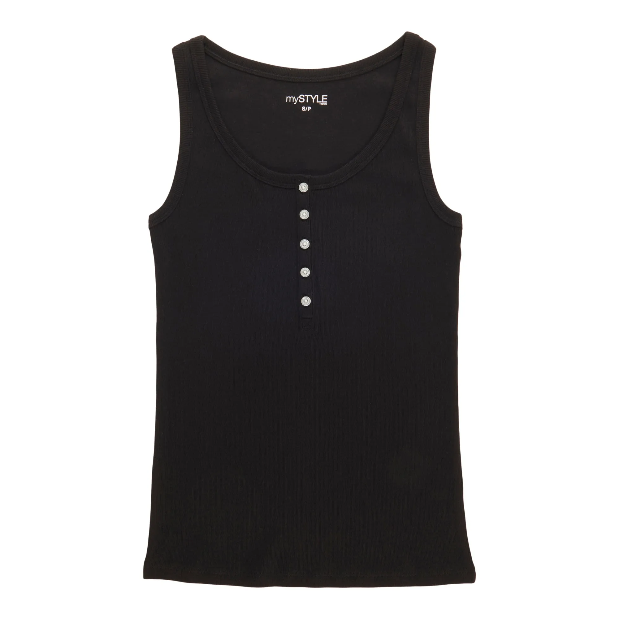 mySTYLE Women's Ribbed Henley Tank Top sold by Giant Tiger product image thumbnail 2