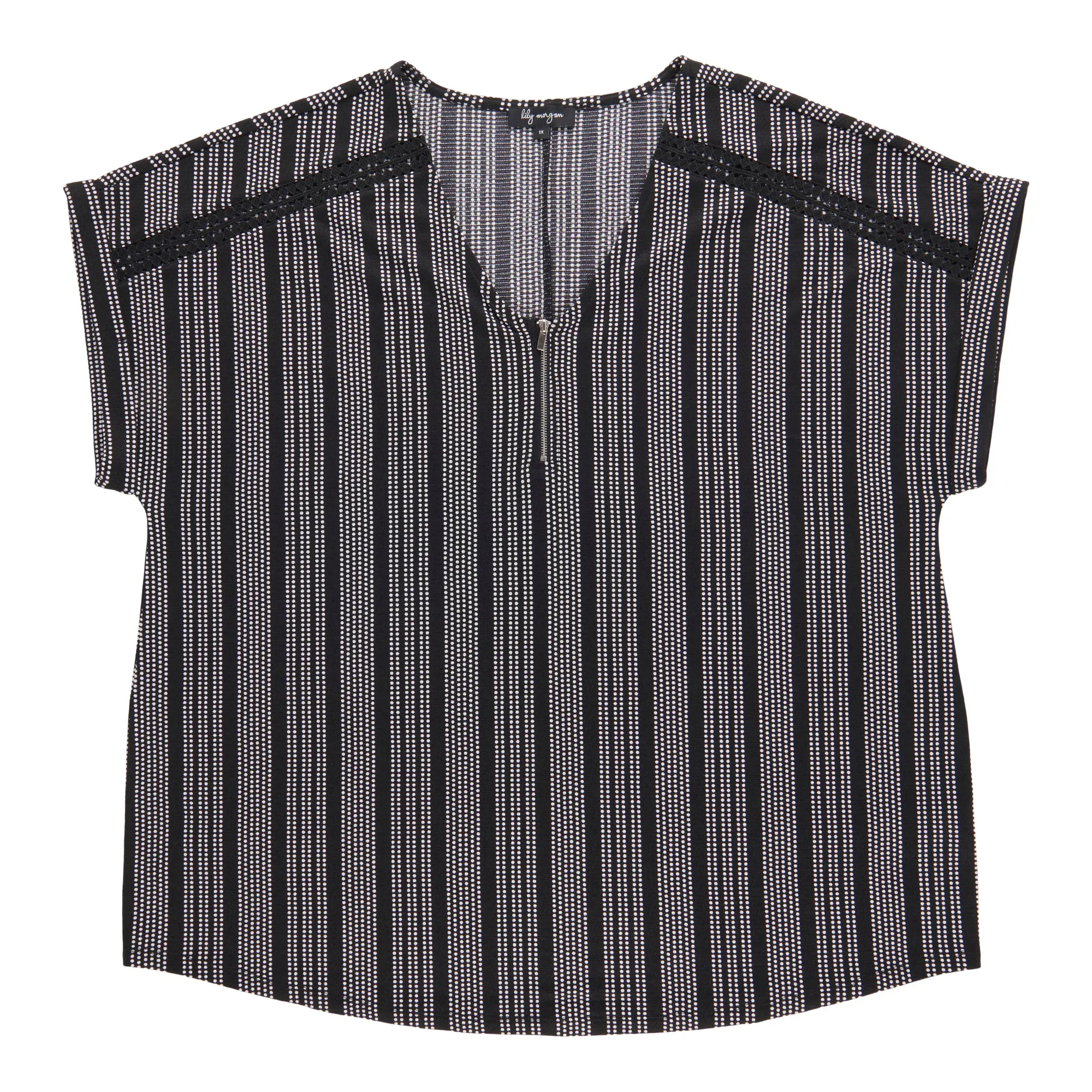 lily morgan Women's Plus Printed Top with Lace Trim sold by Giant Tiger product image thumbnail 2