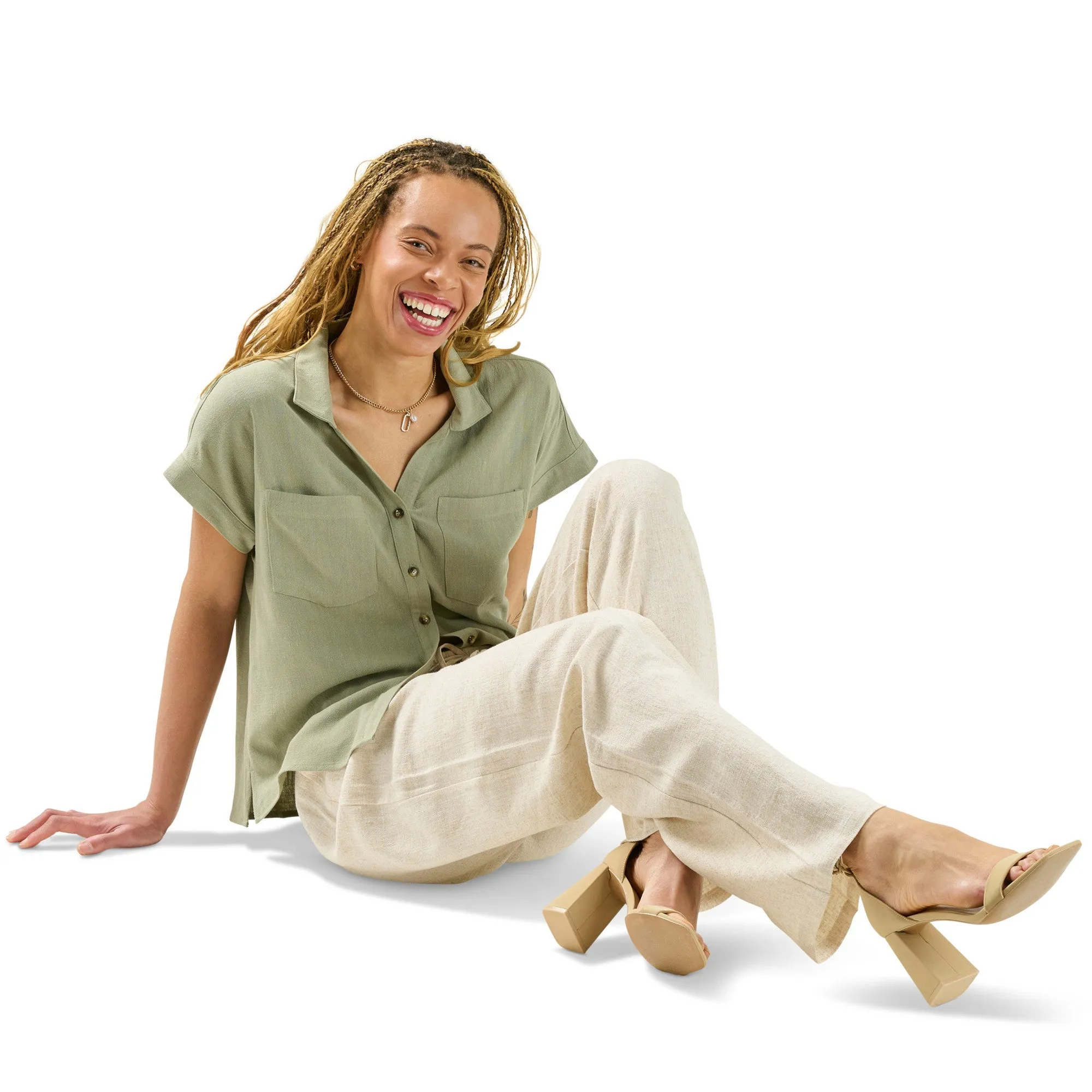 lily morgan Women's Linen Blend Blouse sold by Giant Tiger product image thumbnail 2