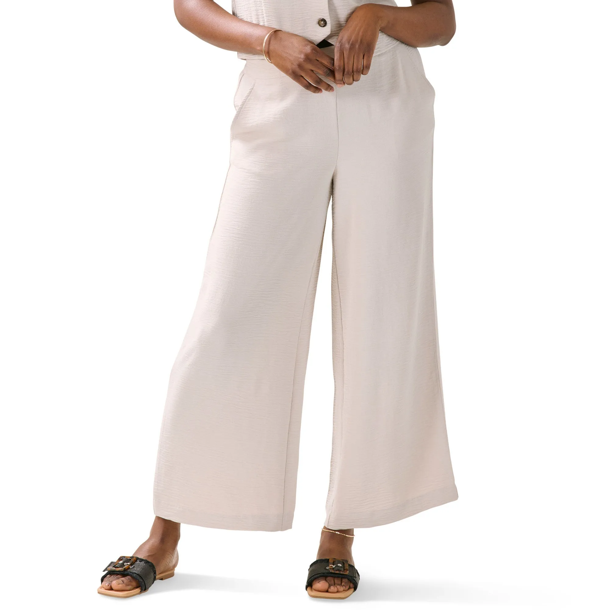lily morgan Women's Solid Wide-Leg Airflow Pants sold by Giant Tiger product image thumbnail 2
