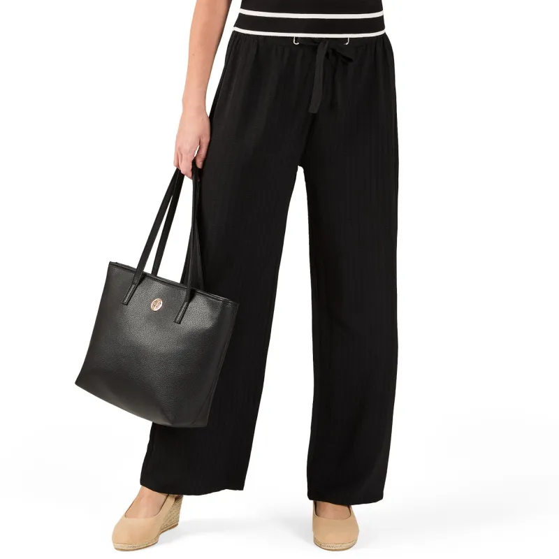 lily morgan Women's Textured Wide-Leg Pull-On Pants made by Giant Tiger