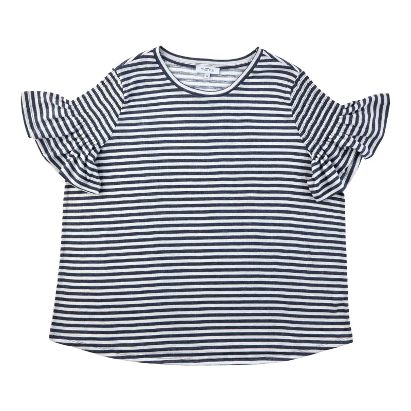 mySTYLE Women's Plus Smocked Striped Top made by Giant Tiger