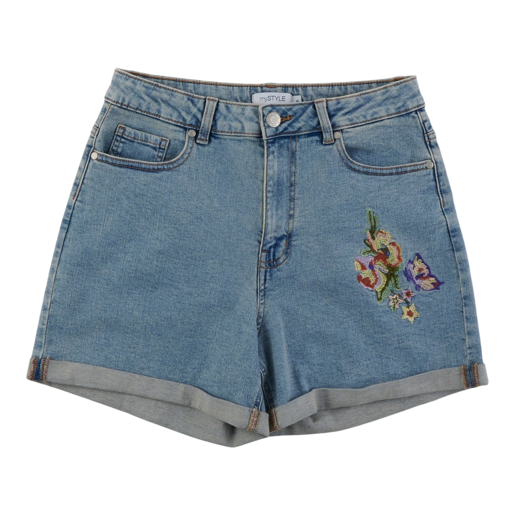mySTYLE Women's Seaside Embroidered Denim Shorts sold by Giant Tiger product image thumbnail 3