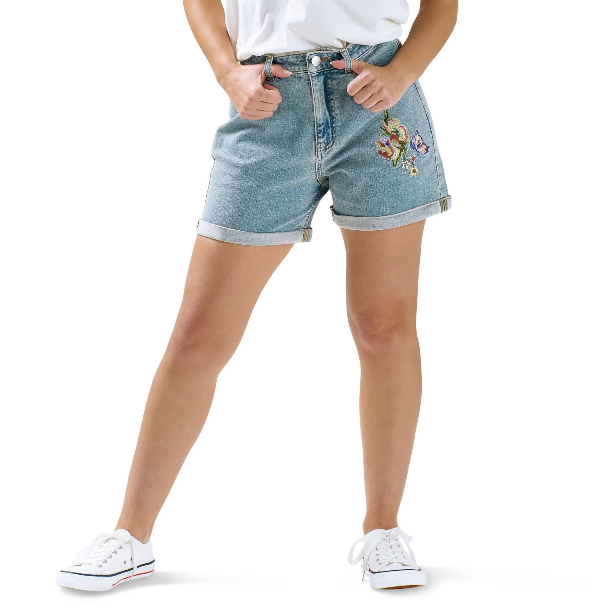 mySTYLE Women's Seaside Embroidered Denim Shorts sold by Giant Tiger product image thumbnail 2
