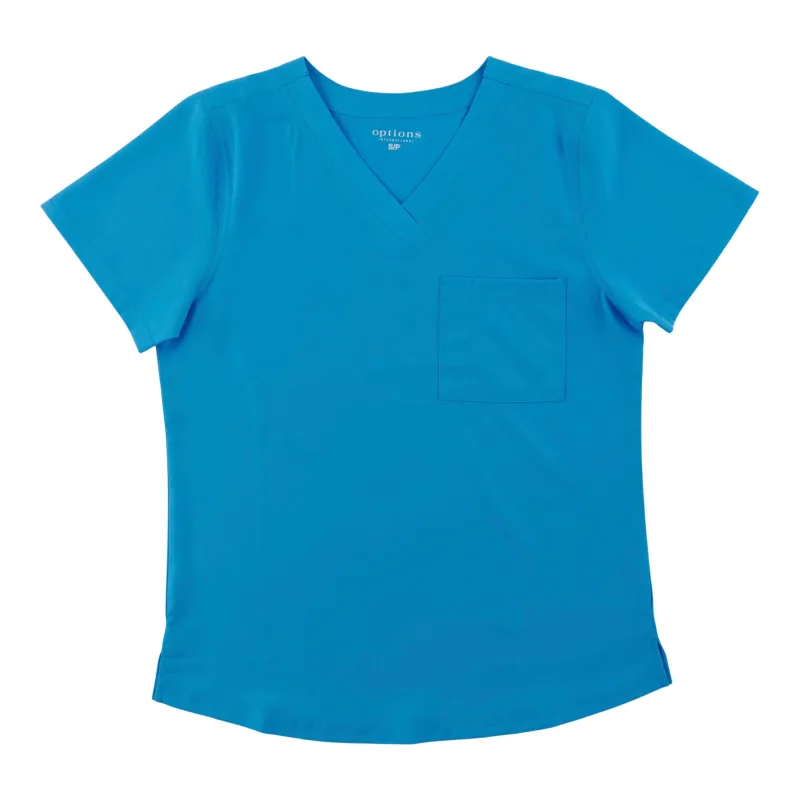 Options Women's Solid V-Neck Scrub Top made by Giant Tiger