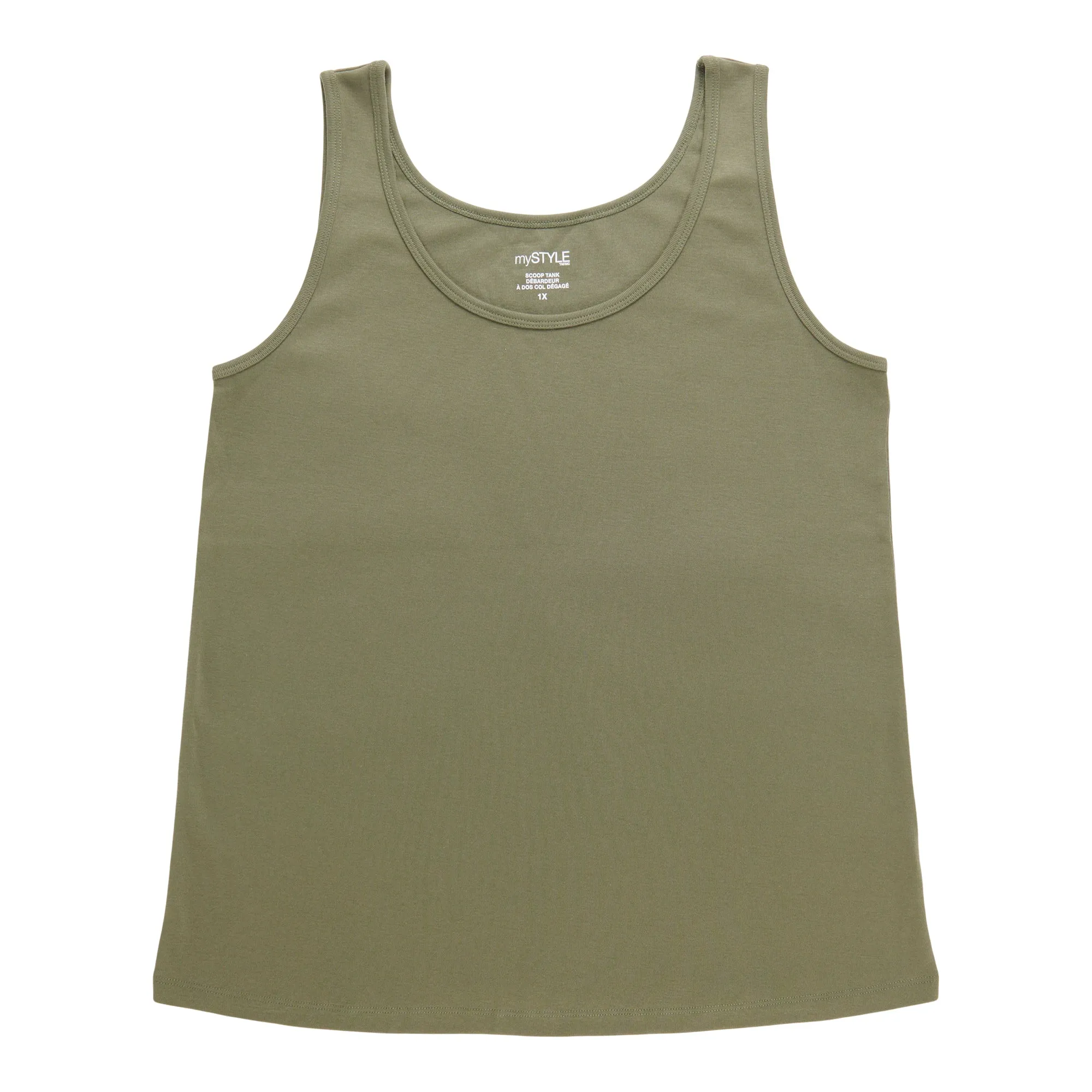 mySTYLE Women's Plus Scooped Ribbed Tank Top sold by Giant Tiger product image thumbnail 3