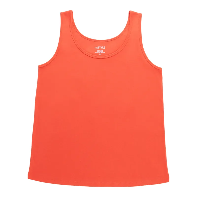 mySTYLE Women's Plus Scooped Ribbed Tank Top made by Giant Tiger