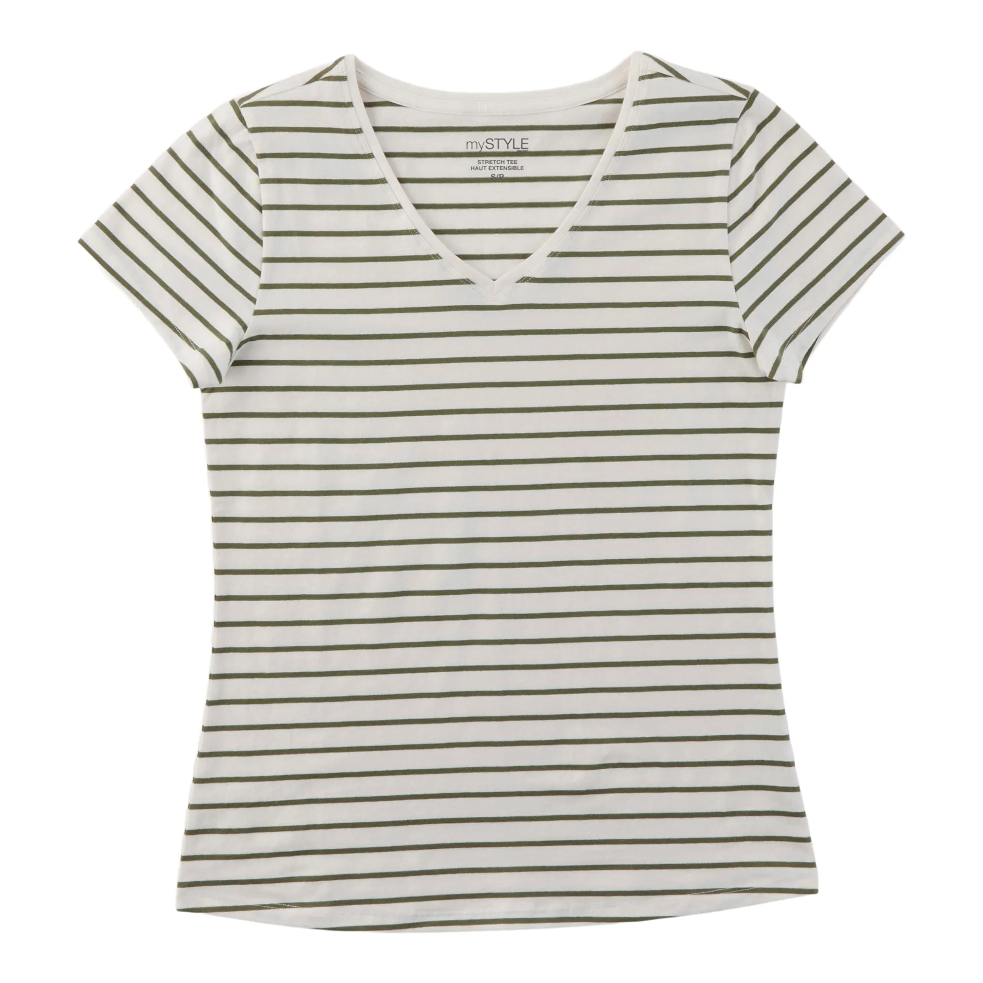 mySTYLE Women's V-Neck Stretchy Tee sold by Giant Tiger product image thumbnail 2