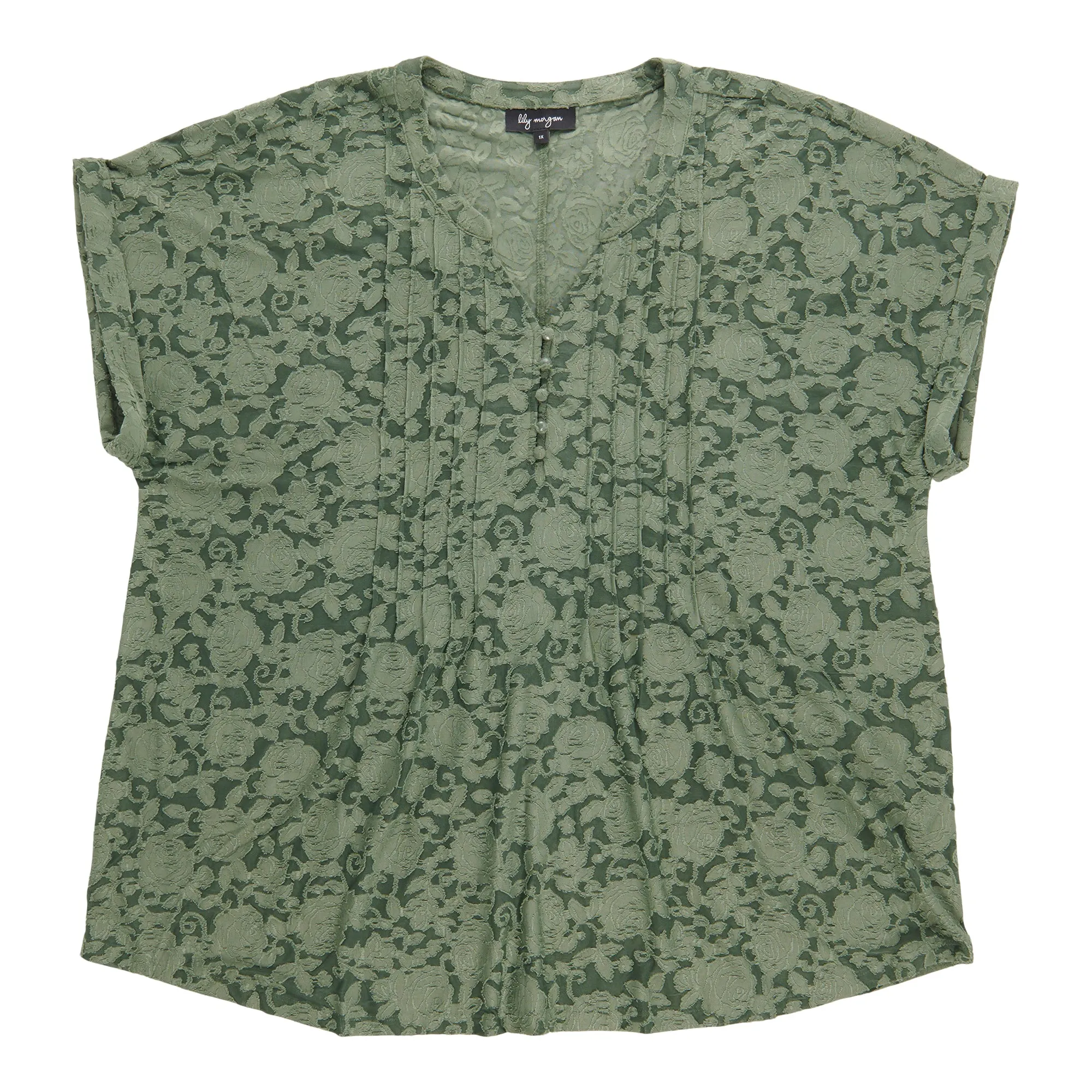 lily morgan Women's Plus Solid Pintuck Top sold by Giant Tiger product image thumbnail 3