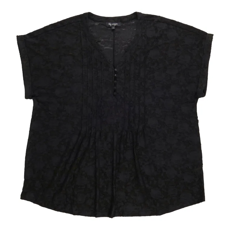 lily morgan Women's Plus Solid Pintuck Top made by Giant Tiger